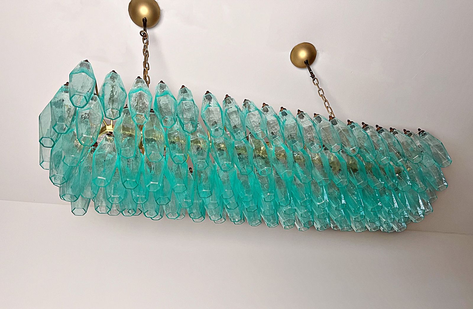photo furniture Elegant Murano Poliedri Chandelier   Carlo Scarpa   140 Turquoise