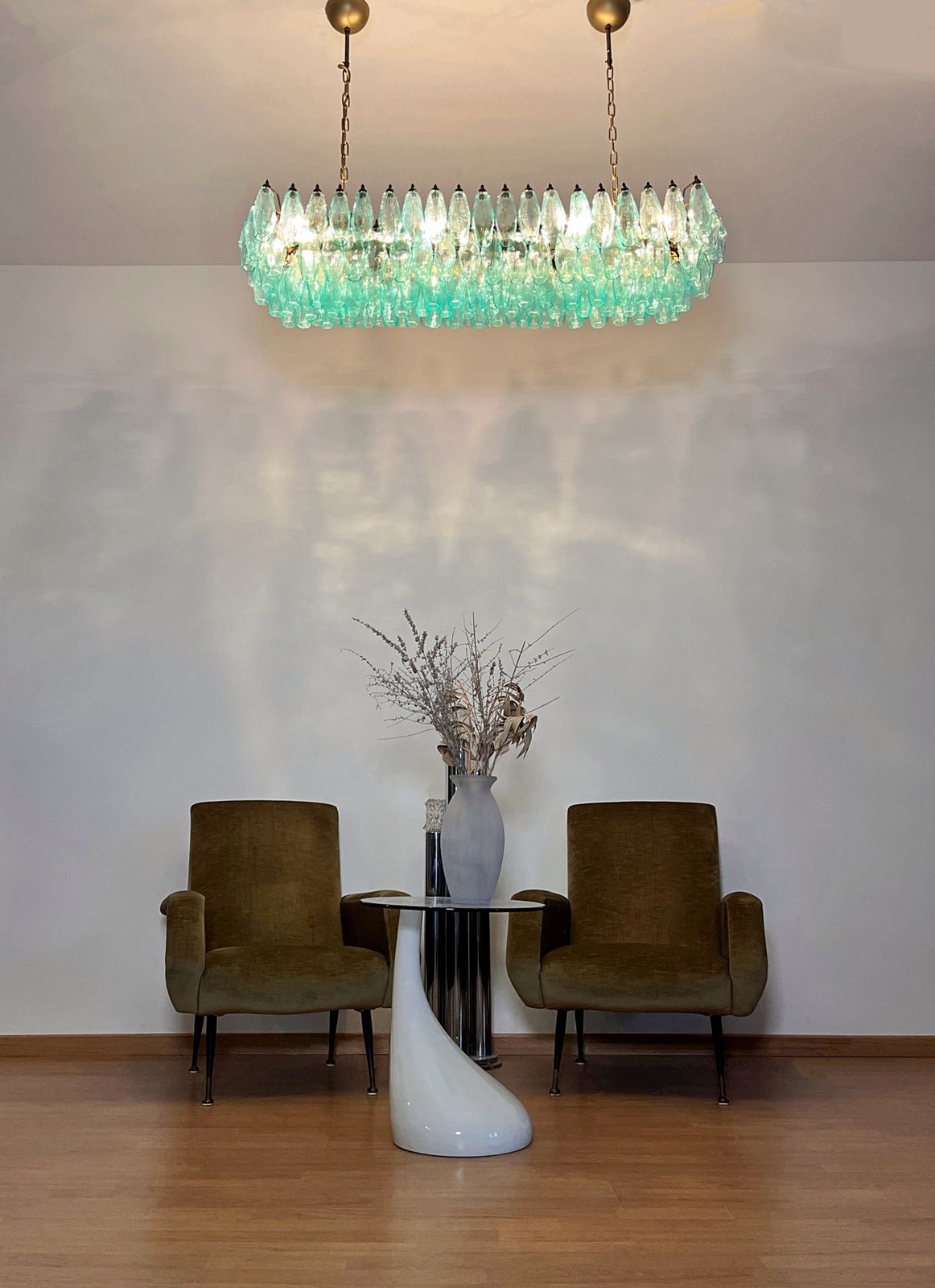 Lighting Elegant Murano Poliedri Chandelier   Carlo Scarpa   140 Turquoise photo