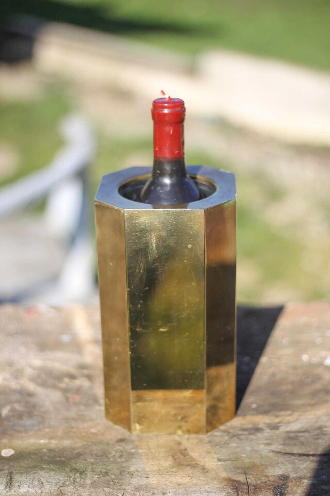 Vintage Bucket, Brass Bottle Bucket, Cooler, Brass Bucket, Bar, Modernist, Brass Icebucket, Barware photo Home Decor