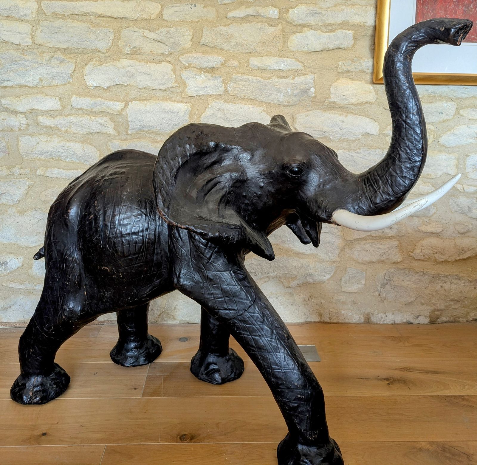Large Mid Century Leather Elephant   Liberty Of London/Omersa   135x103cm photo 1199.0