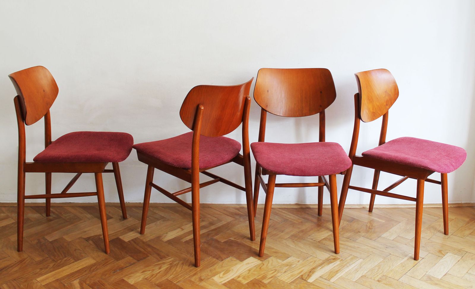 Set Of Four 1960s Czech Dining Chairs By Ton With Scandi Influence photo furniture