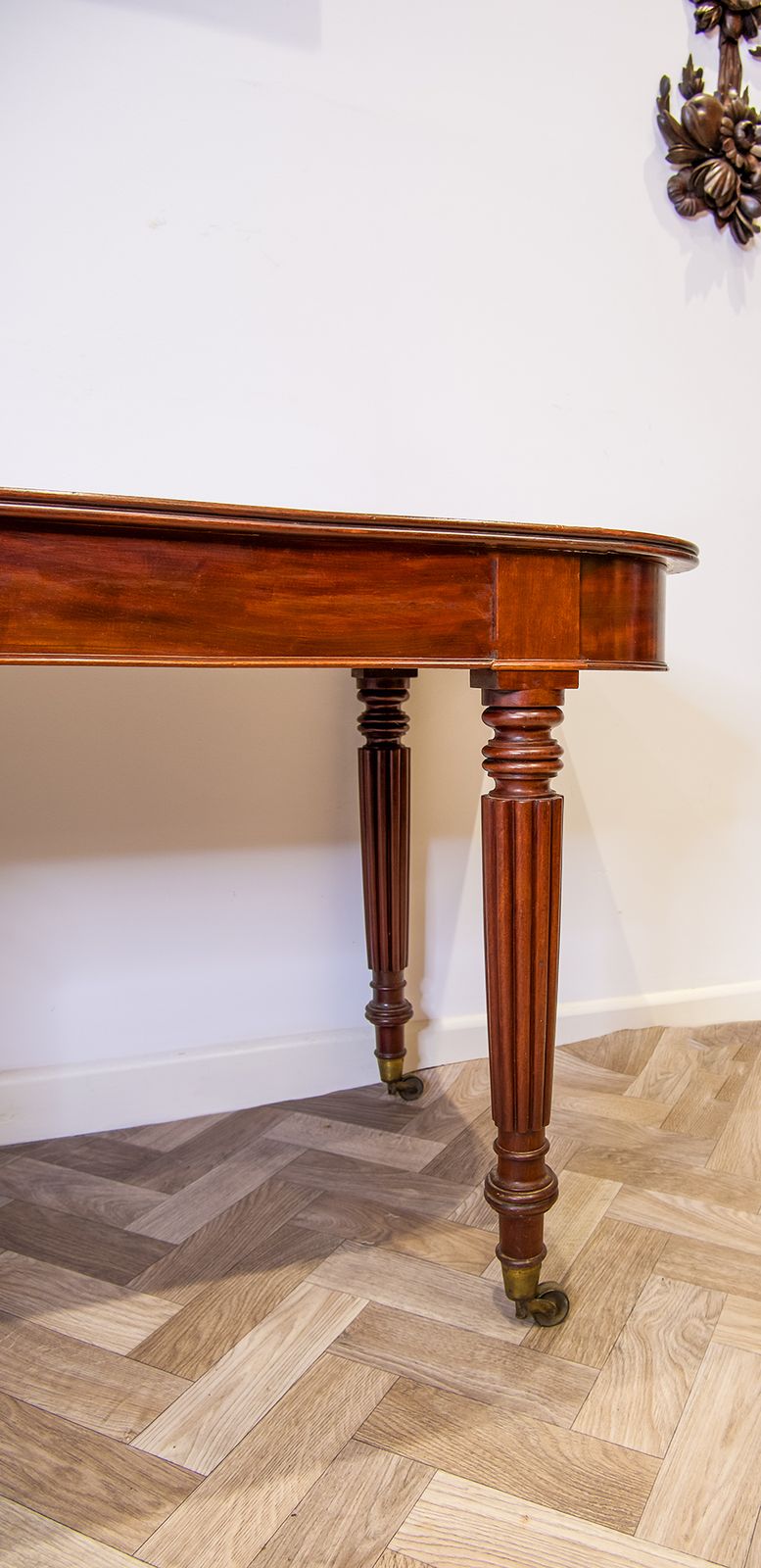 Antique Mahogany Pair Of Demi Lune Tables In The Manner Of Gillows photo for sale