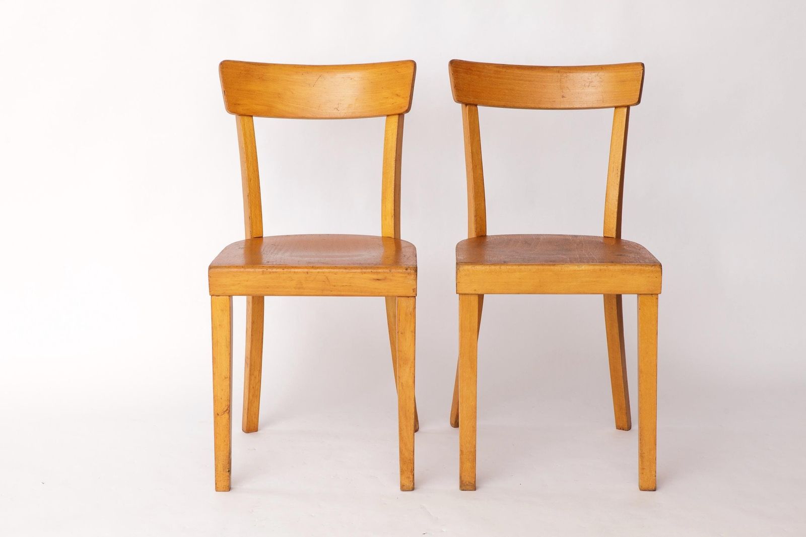 Pair Of 1950s Frankfurt Dining Chairs, Germany – Refurbished Beechwood Classics