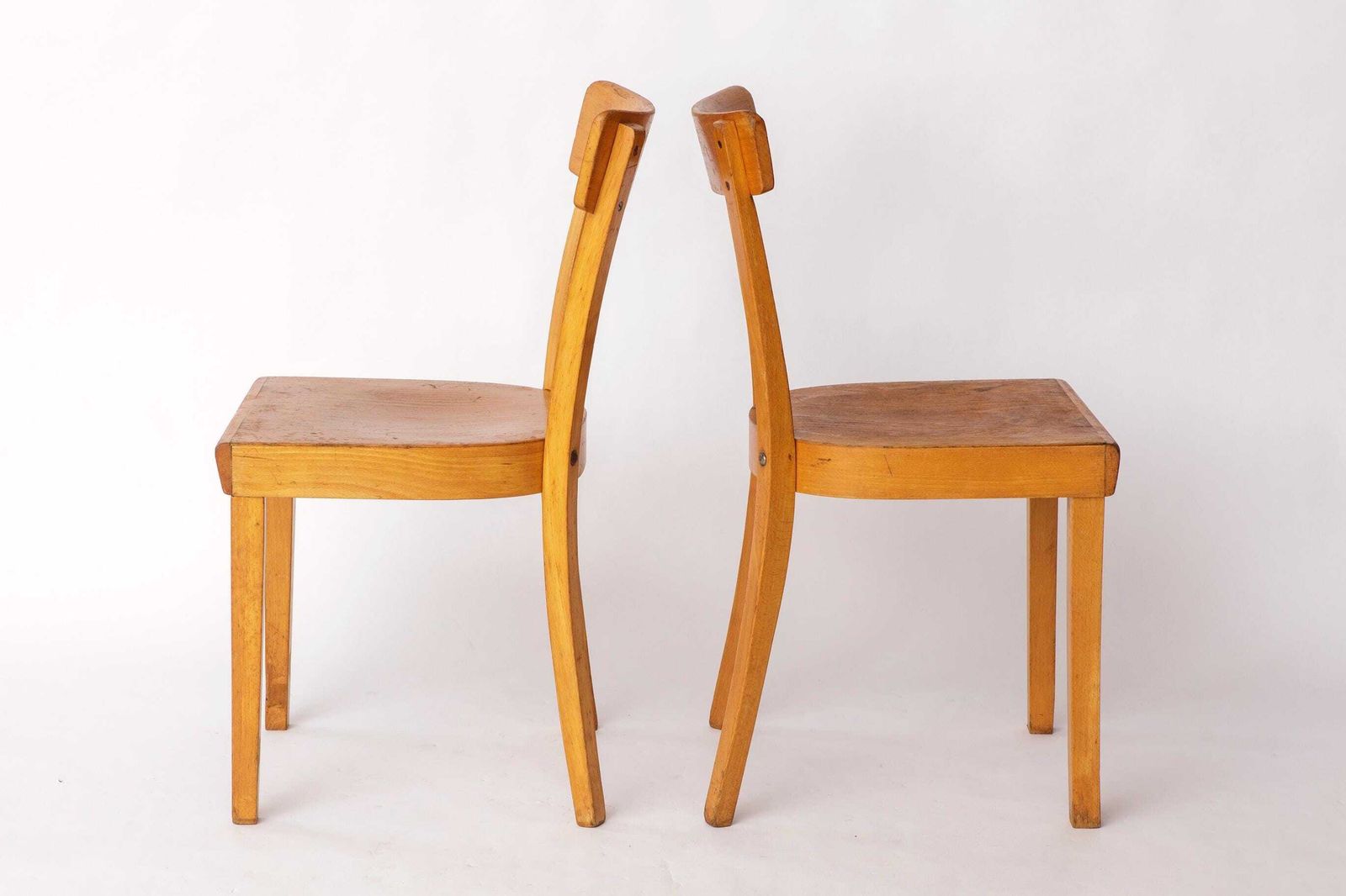 Pair Of 1950s Frankfurt Dining Chairs, Germany – Refurbished Beechwood Classics photo Furniture