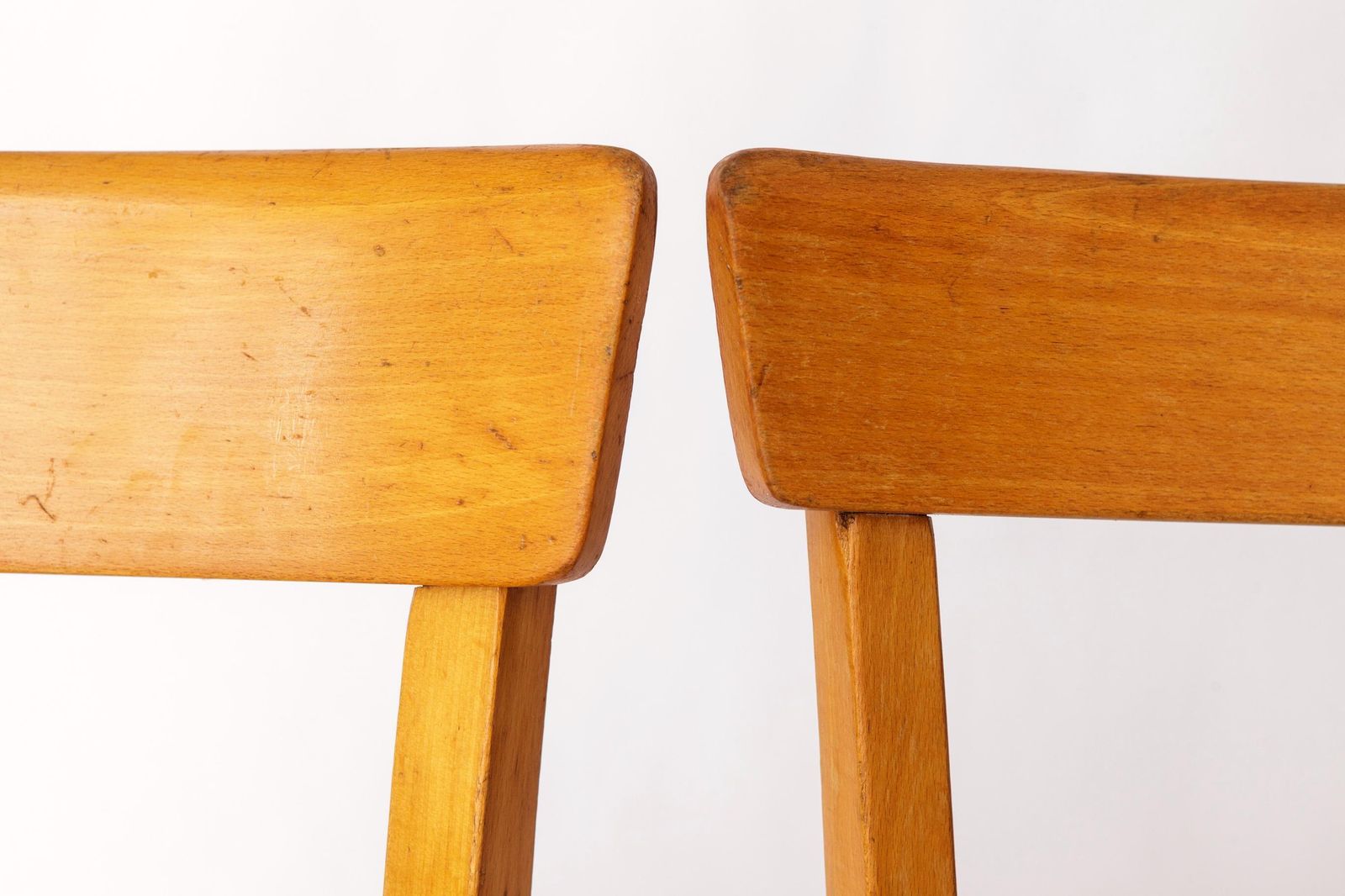 Pair Of 1950s Frankfurt Dining Chairs, Germany – Refurbished Beechwood Classics photo vintage