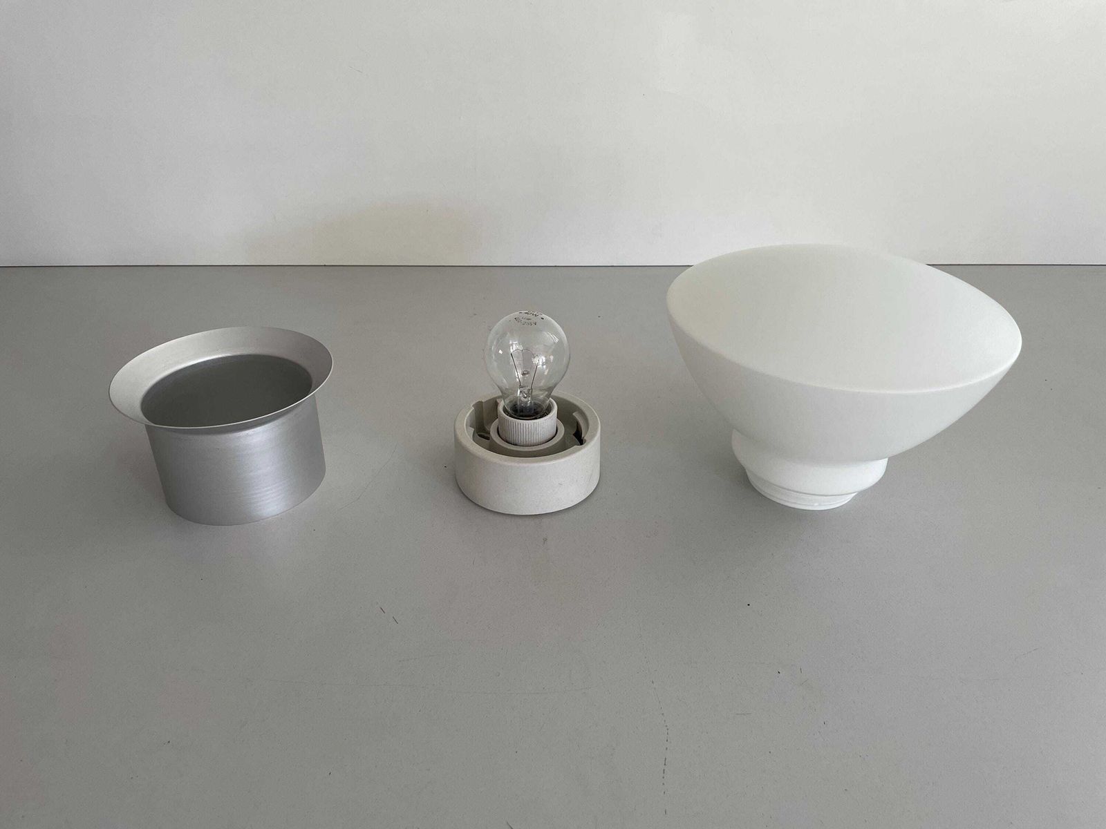 photo for sale Opal Glas And Metal Deckenlampe By Ifö, 1960s, Sweden