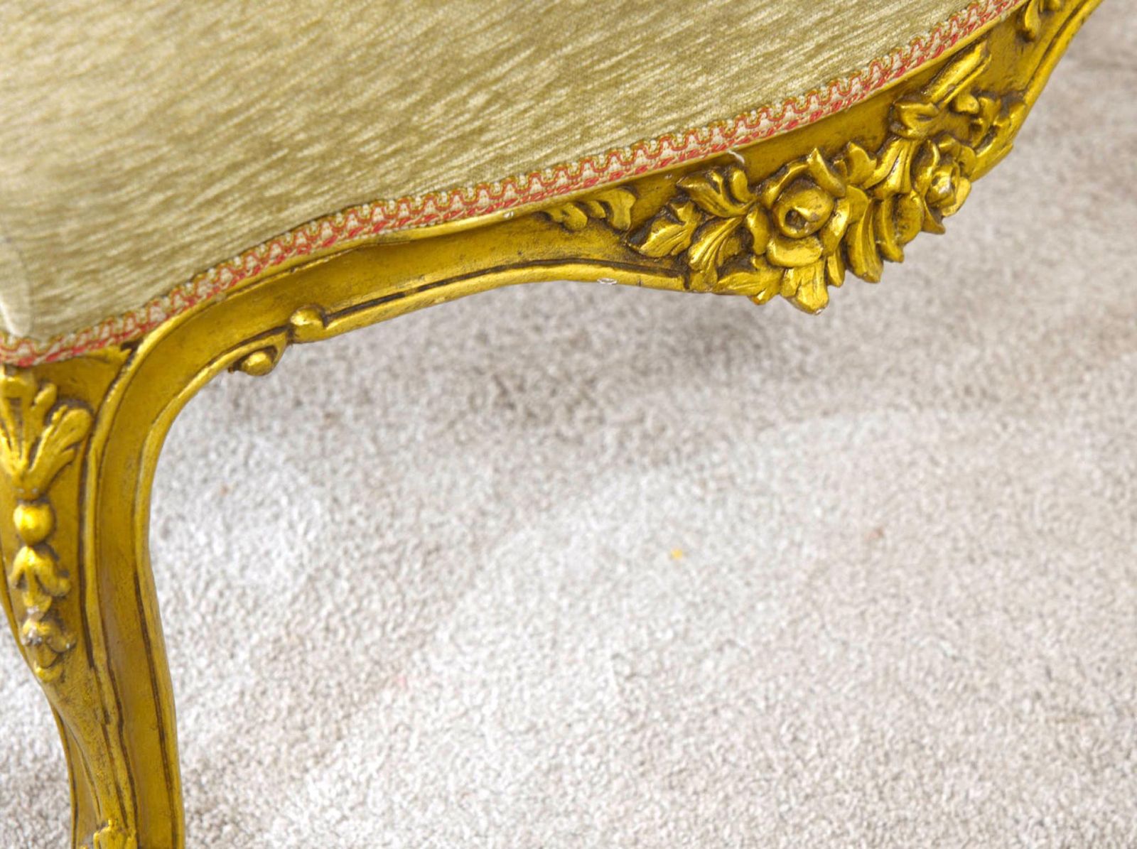Pair French Gilt Chairs Antique Fauteuils photo Furniture