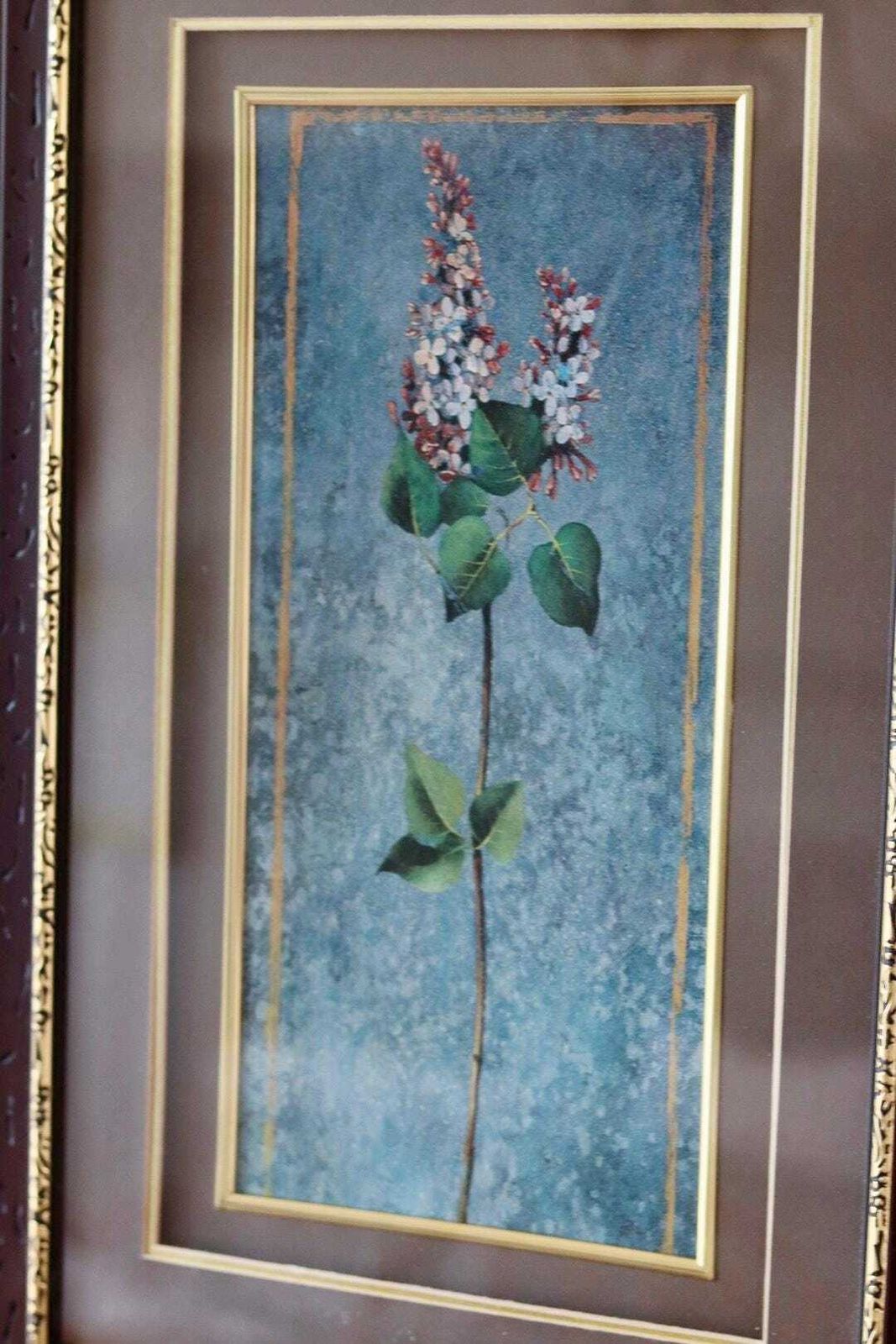 Mid Century Original Swedish  "Trio Of Flower Prints" –  Vintage & Framed, 34 X 54.5 Cm / 13.4 X 21.5 In photo Art