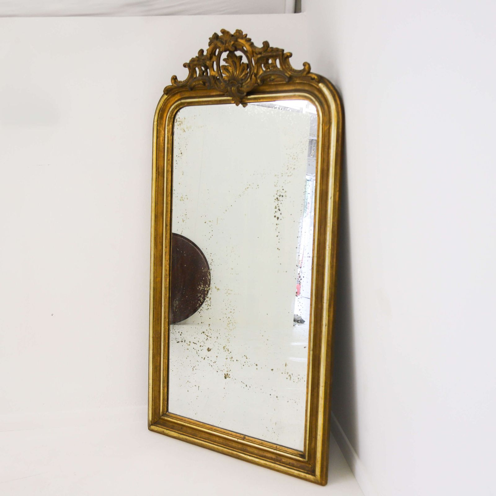 Elegant Louis Philippe Gilt Mirror  Timeless French Overmantle Accent photo vinterior