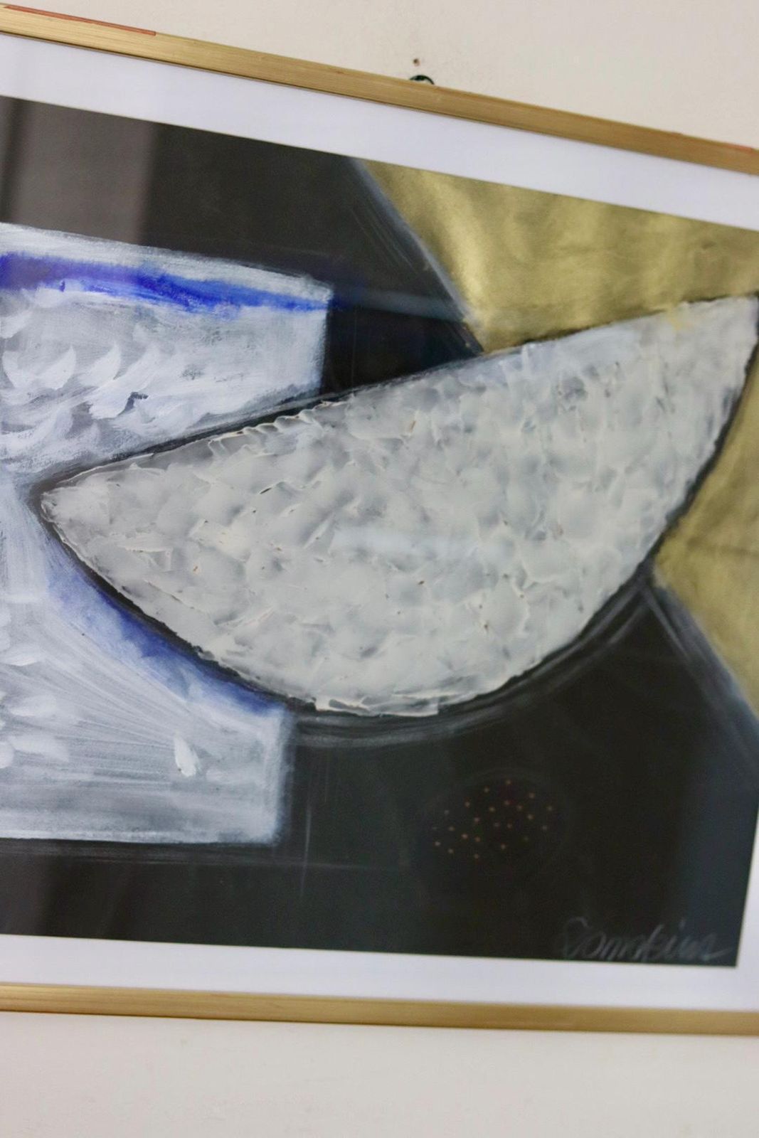 Original European Abstract On Paper "Abstract" – Marina Lomakina – Vintage & Framed, 64 X 47 Cm / 25.2 X 18.5 In photo for sale