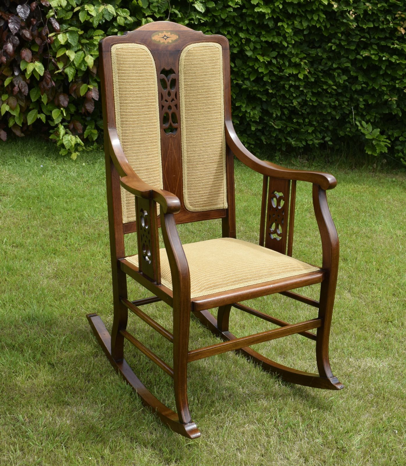 Edwardian Mahogany Inlaid Rocking Chair photo Furniture