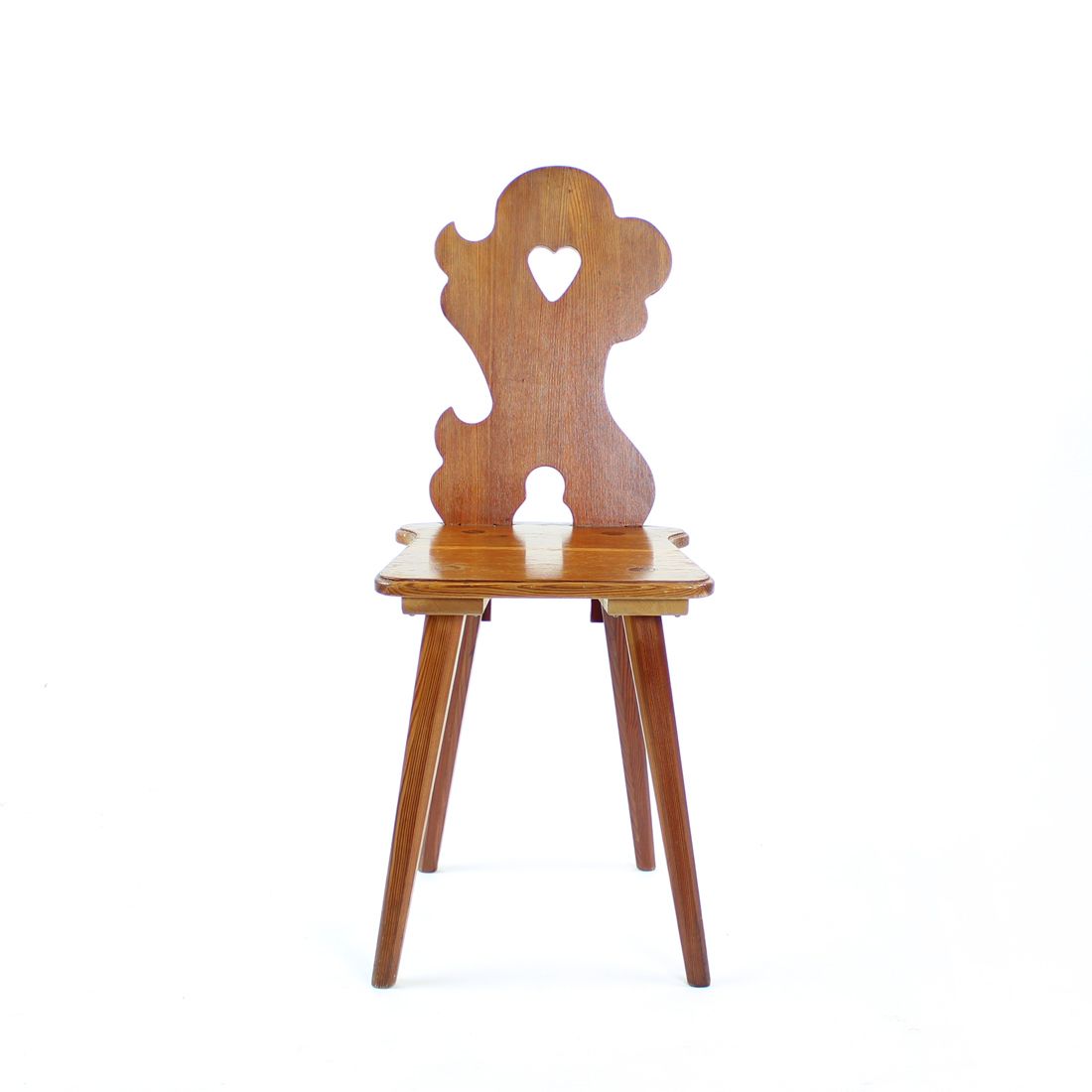 Folk Style Dining Chair In Wood, Czechoslovakia 1973 photo furniture