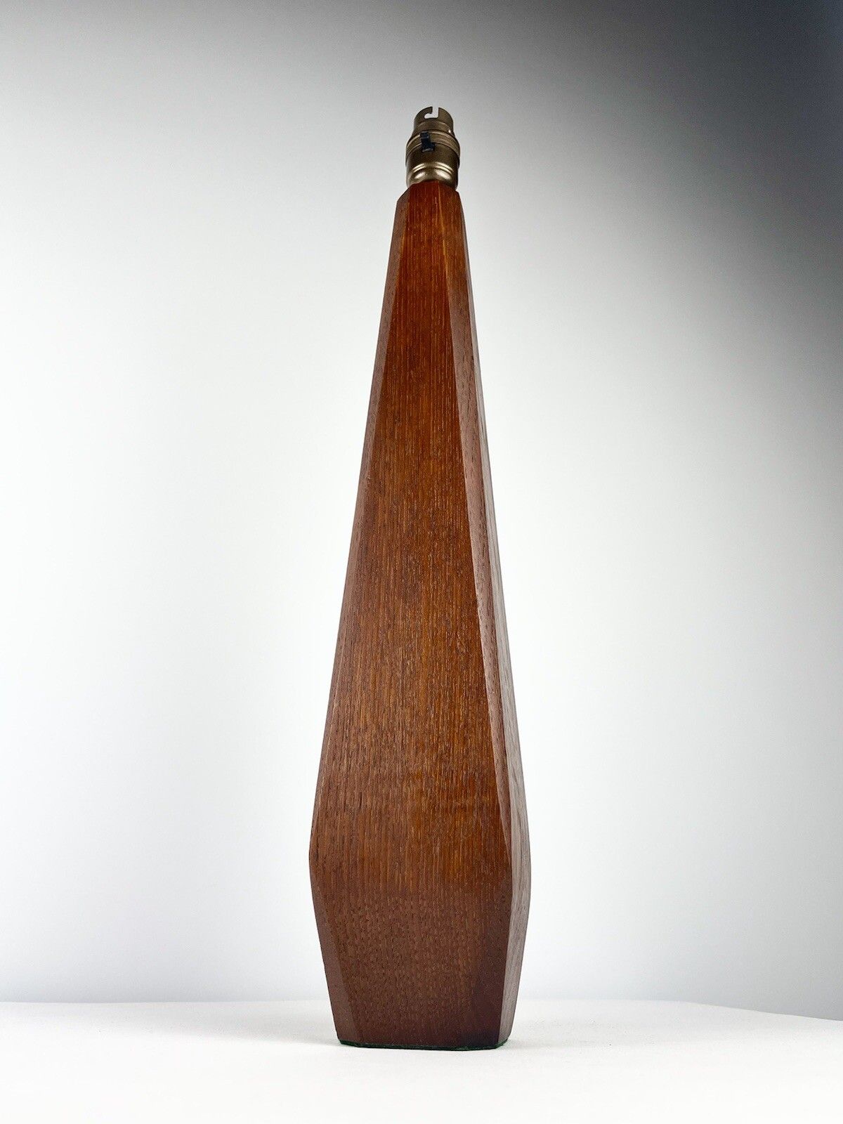 photo buy Sculptural Pair Of Mid Century Lamp Bases Teak Geometric Design 1960s