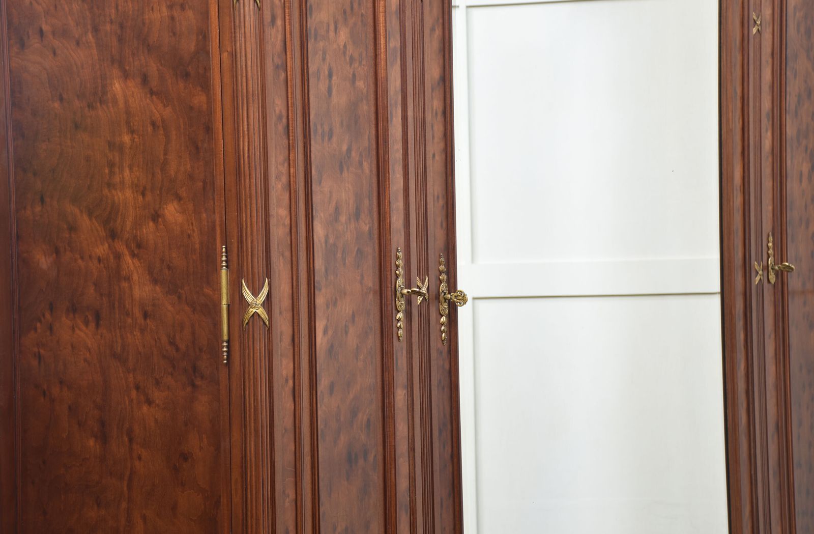 19th Century French Louis XVI Mahogany And Gilt Bronze Wardrobe photo for sale