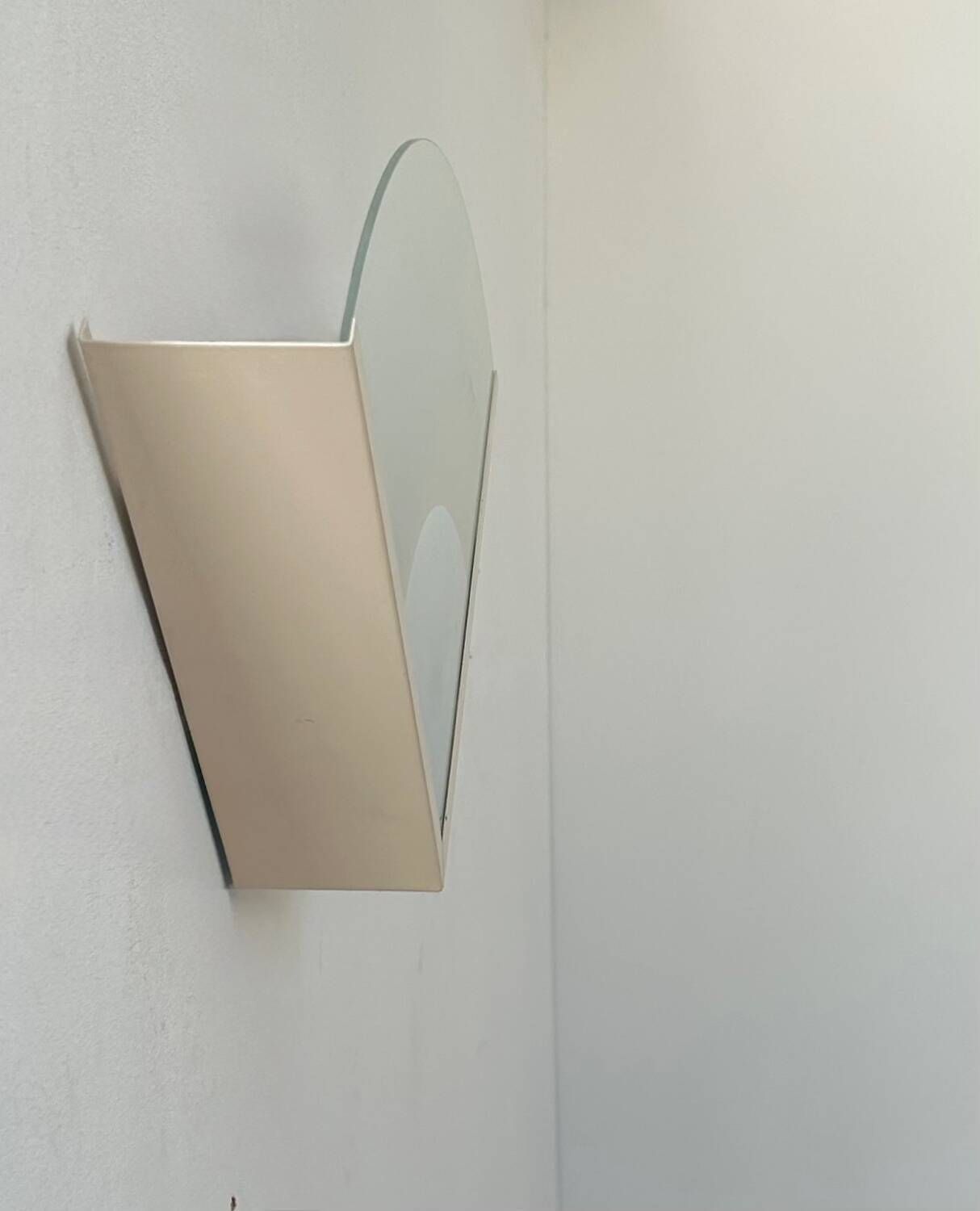Vintage Wall Lamp, Beige Lacquered Metal And Sandblasted Glass, France photo vinterior