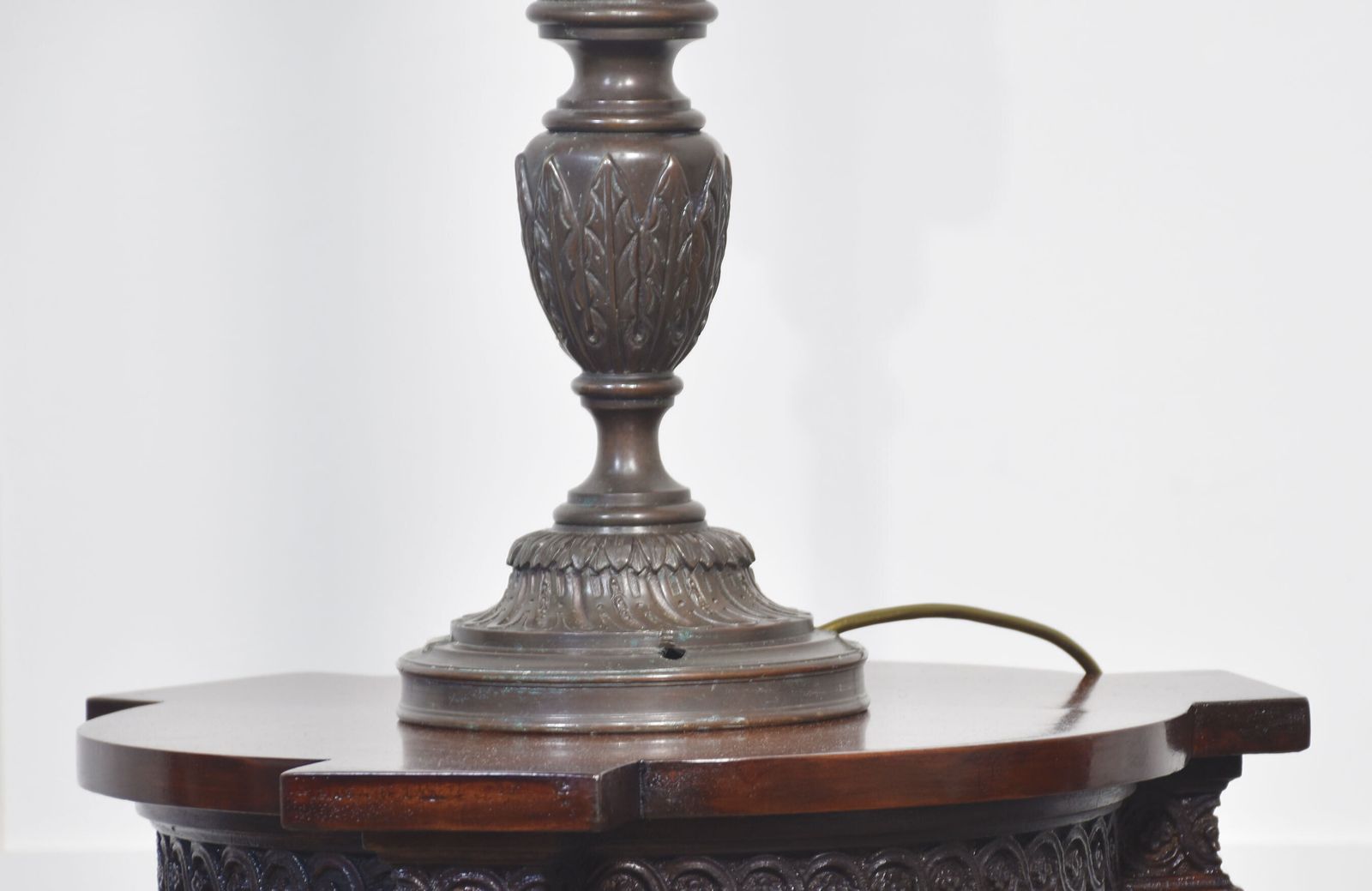 Pair Of Bronze Newel Post Lamps photo vinterior