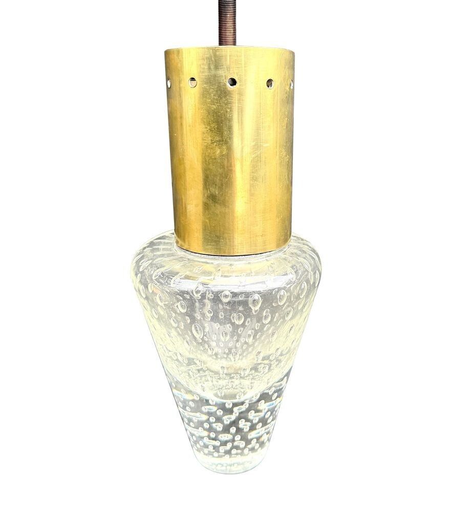 A Rare 1950s Murano Glass And Brass Pendant Light By Gino Sarfatti And Archimede Seguso photo 1850.0