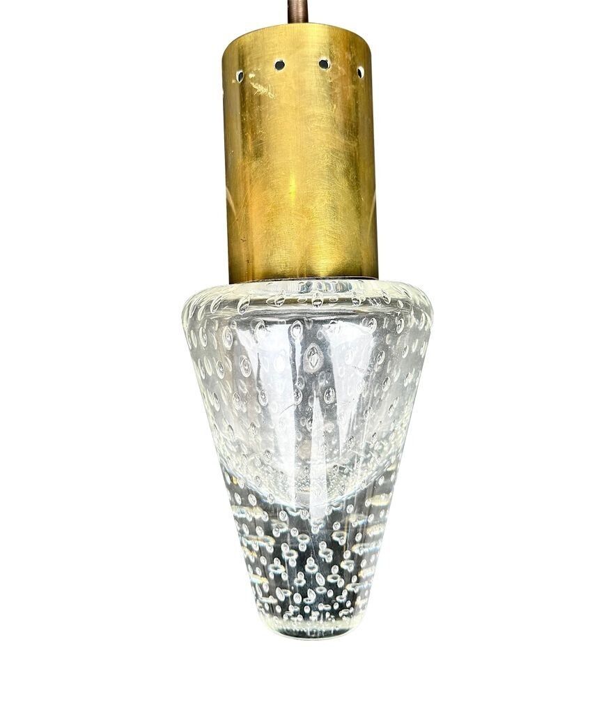 1850.0 A Rare 1950s Murano Glass And Brass Pendant Light By Gino Sarfatti And Archimede Seguso photo
