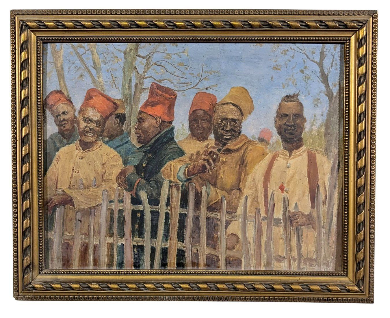 Oil On Cardboard, Portrait Of Senegalese Riflemen