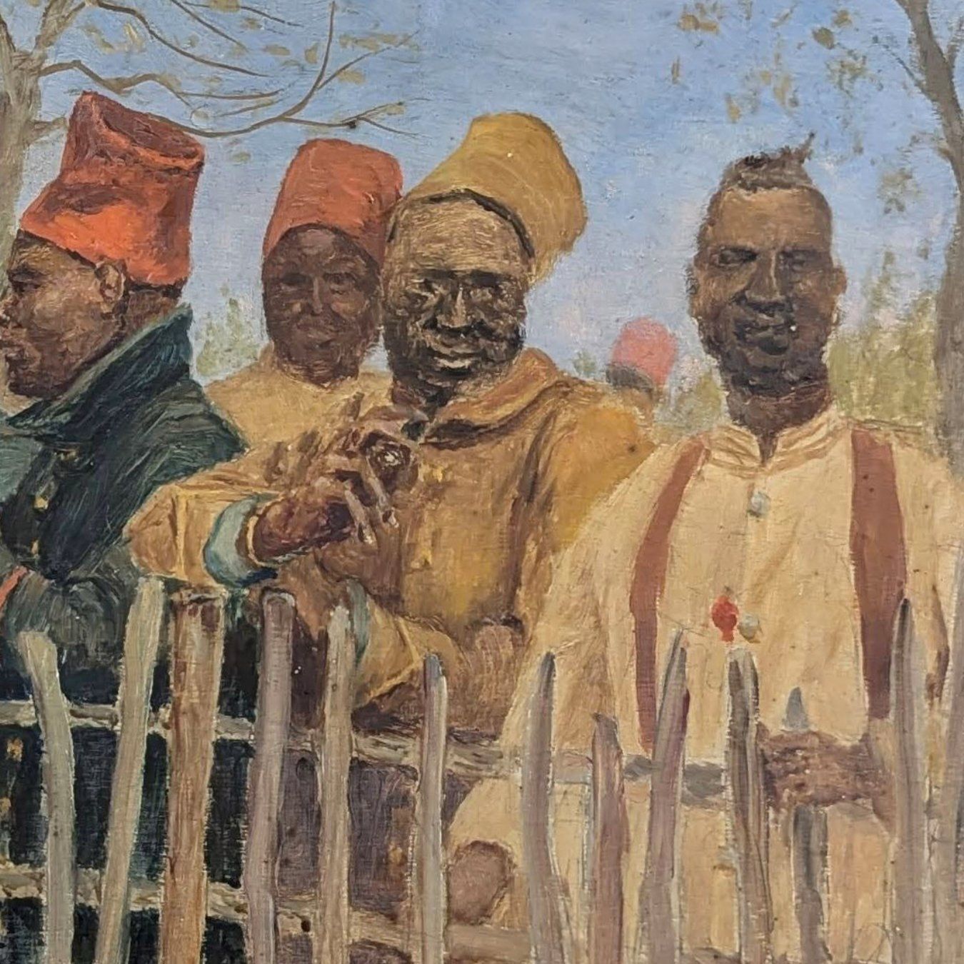 Oil On Cardboard, Portrait Of Senegalese Riflemen photo Art