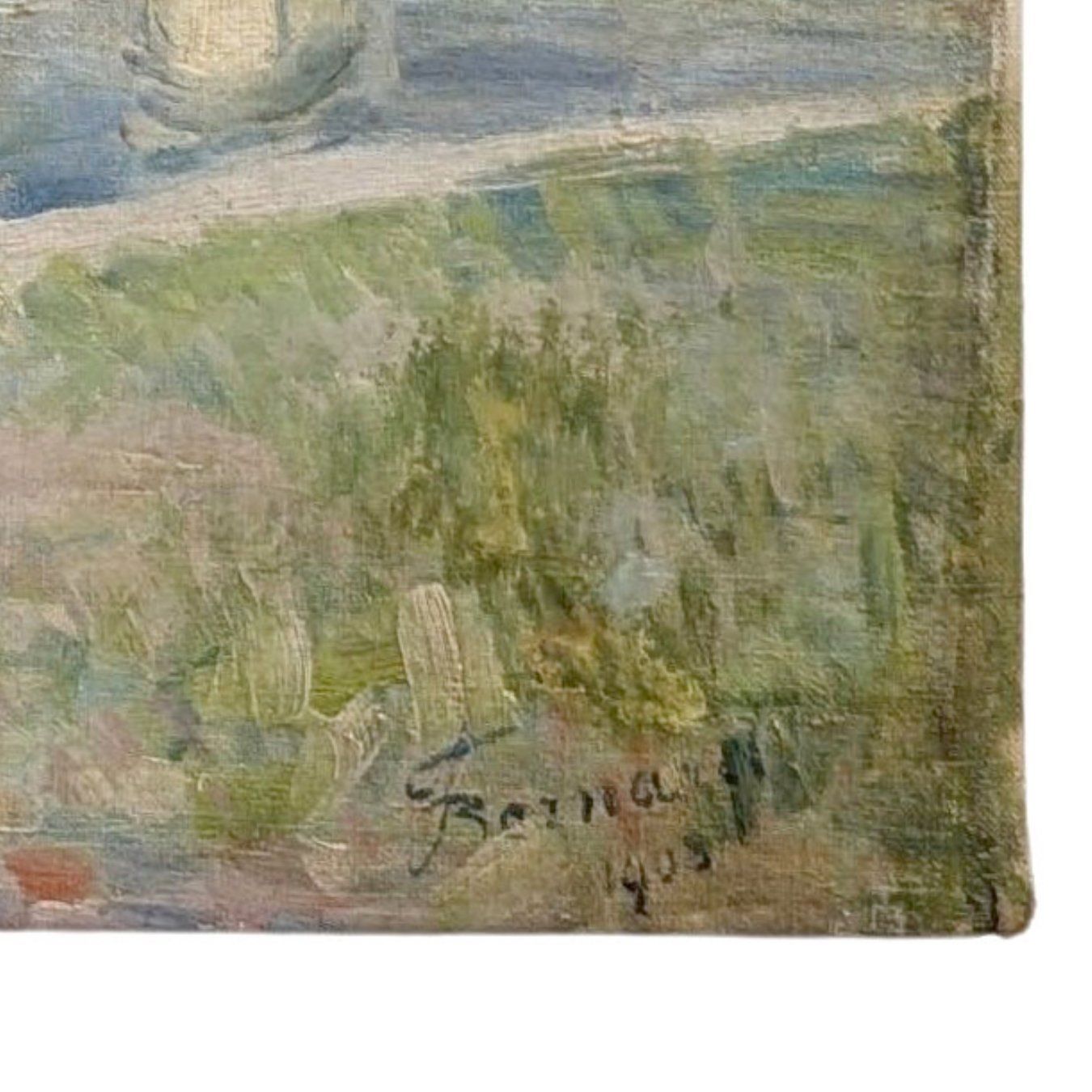 Oil On Canvas Of Parisian Landscape Signed Bernard photo Art