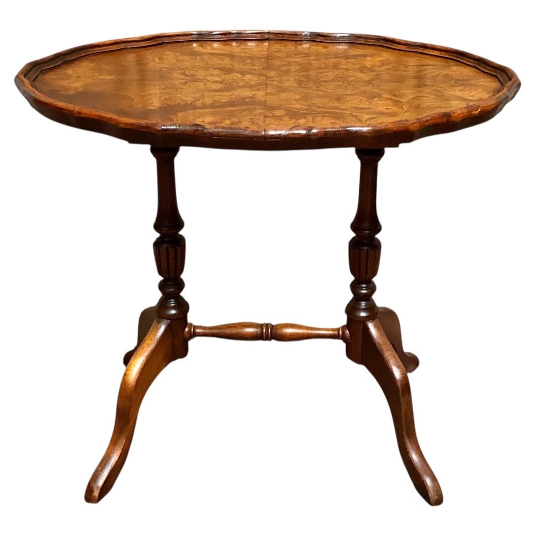 Handsome Vintage Burl Wood Occasional Table From " Brights Of Nettlebed " photo for sale