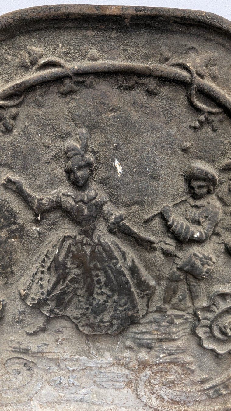 19th Century Cast Iron Fireplace Plate photo furniture