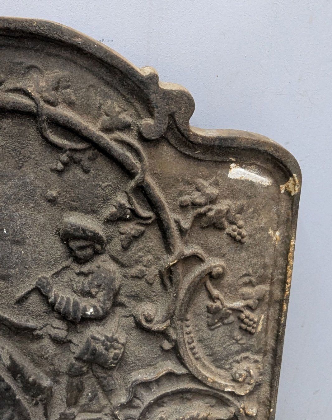 19th Century Cast Iron Fireplace Plate photo for sale