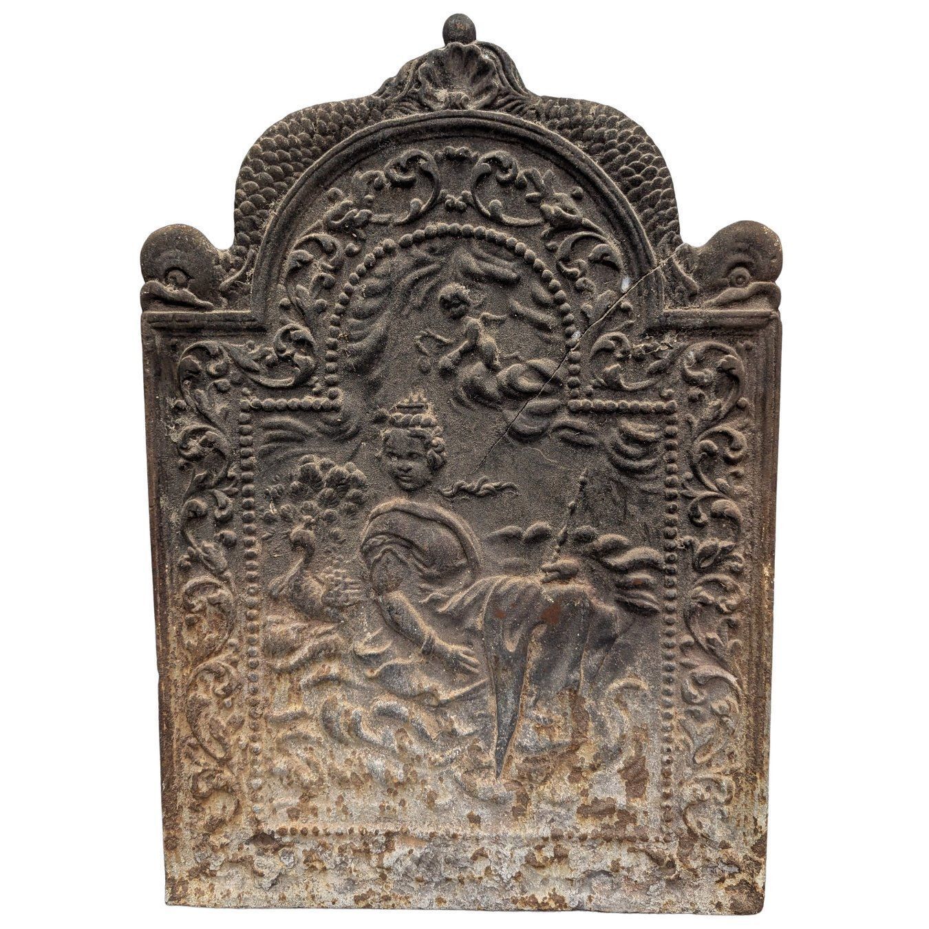 19th Century Cast Iron Fireplace Plate