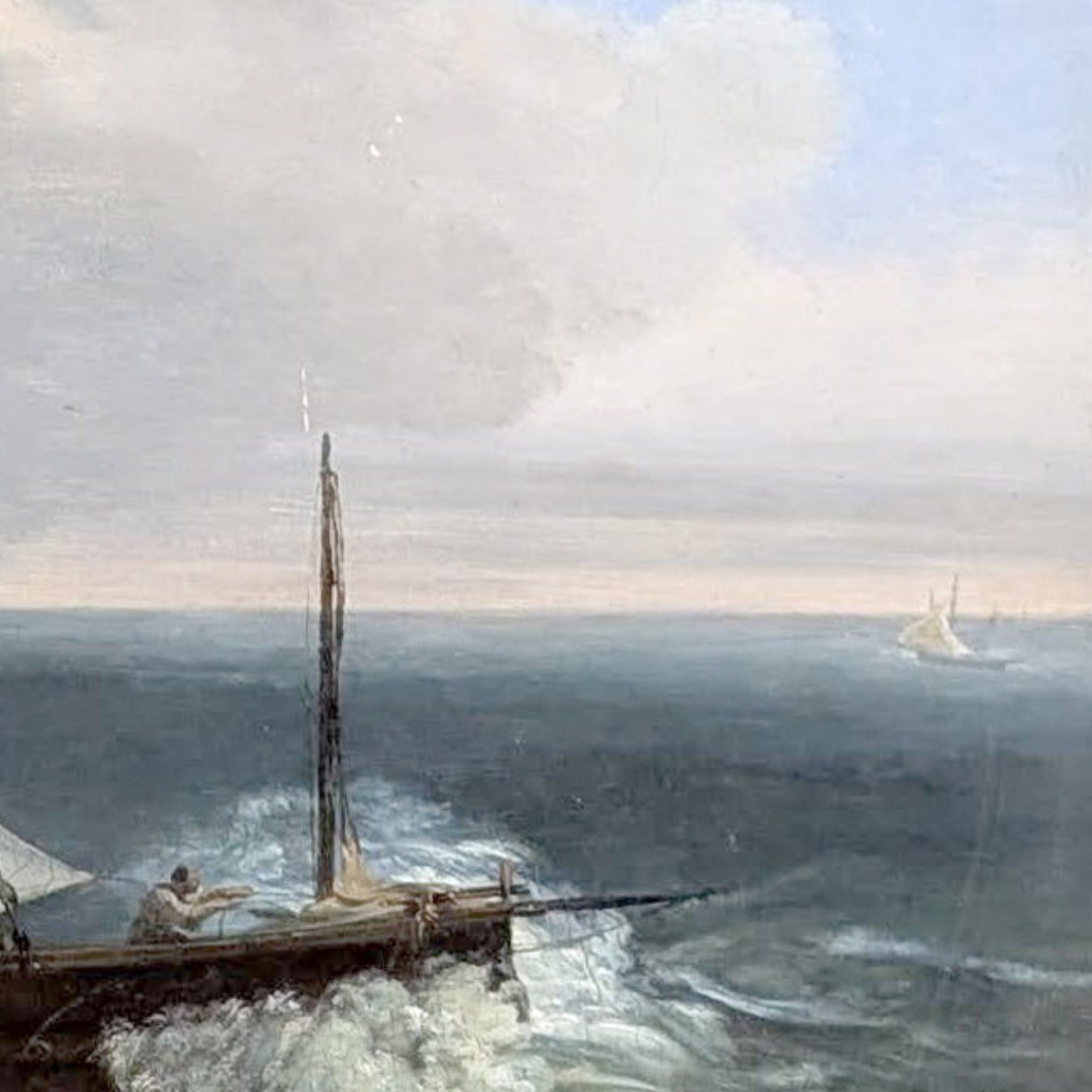Oil On Panel, Early 19th Century Marine Scene Of Shipwreck photo buy