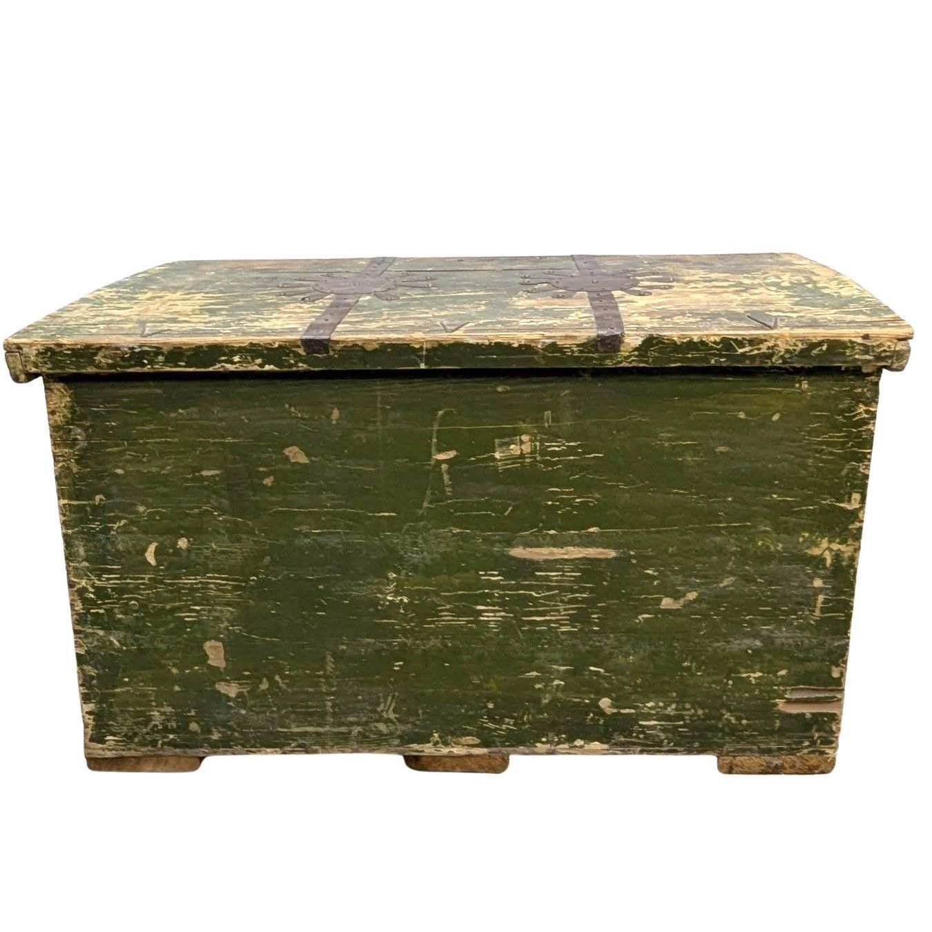 Greek Chest In White Wood And Iron, 19th Century photo furniture