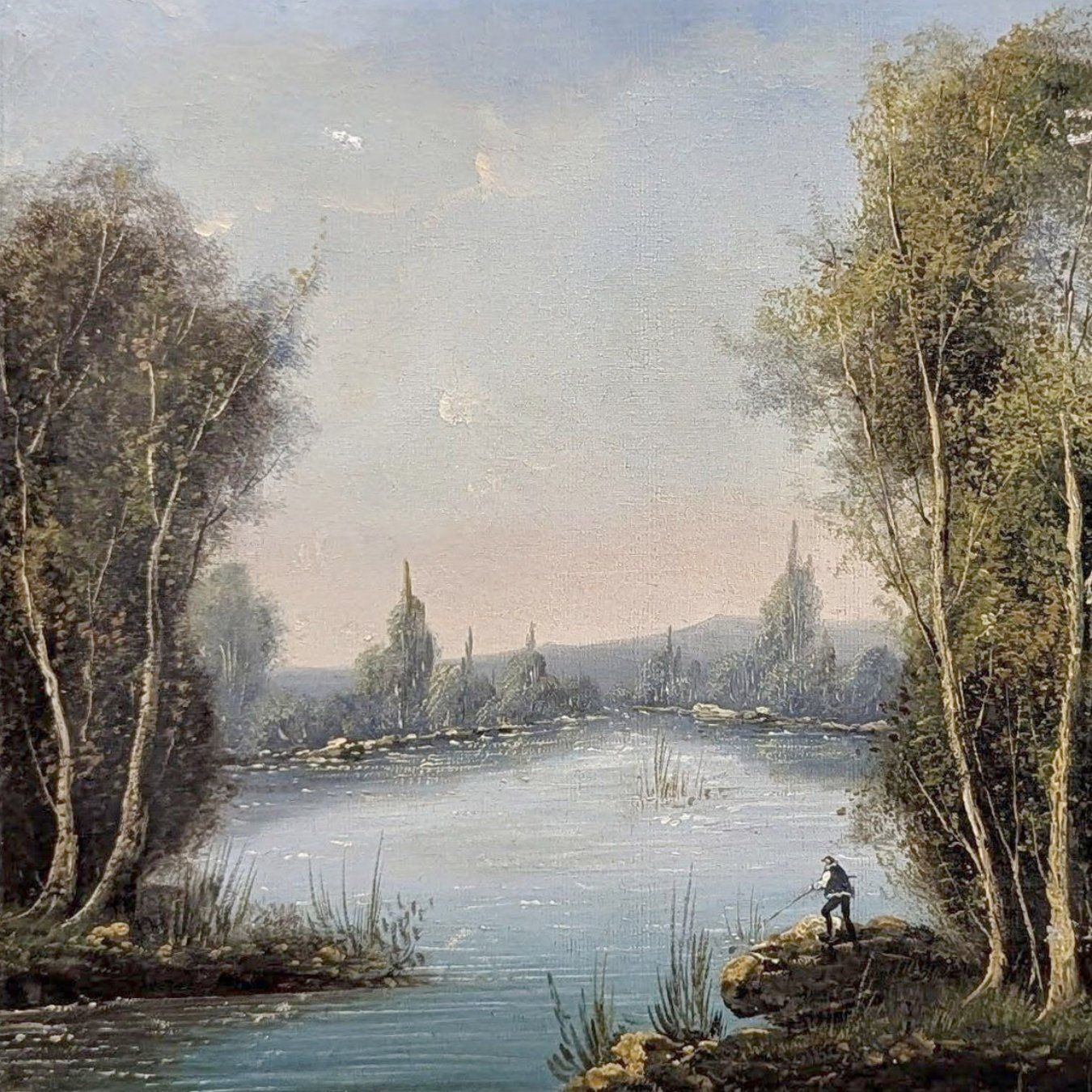Landscape Oil On Canvas, Late 19th Century, French School photo furniture