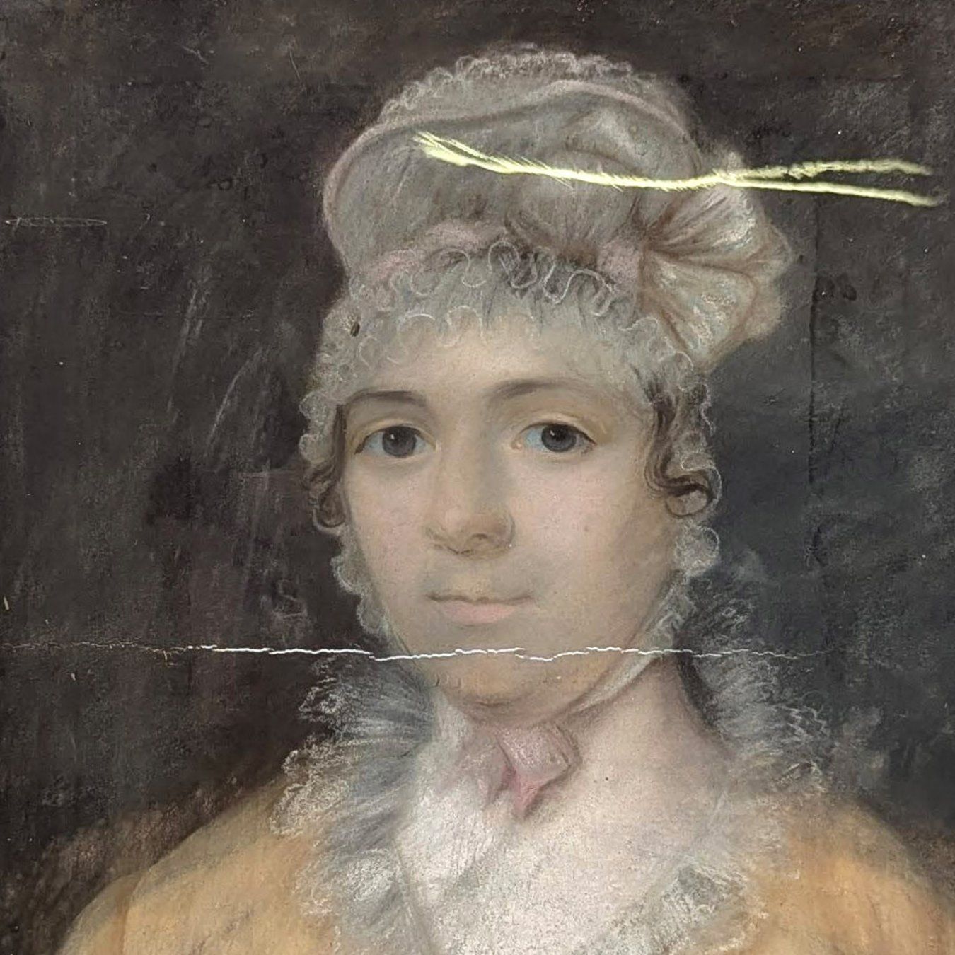 Pastel Portrait Of A Woman From The Early 19th Century photo furniture