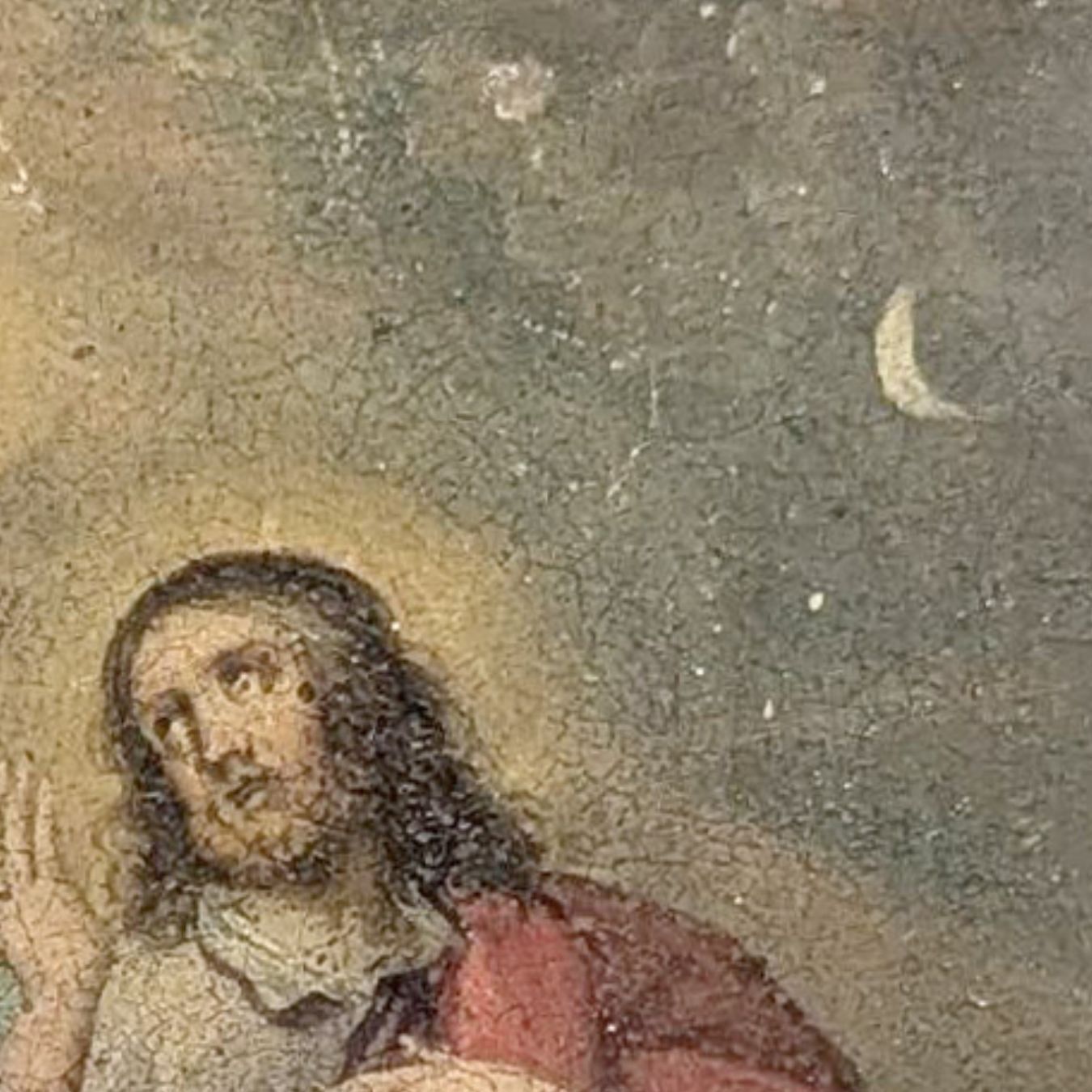 18th Century Religious Oil Painting On Canvas photo for sale