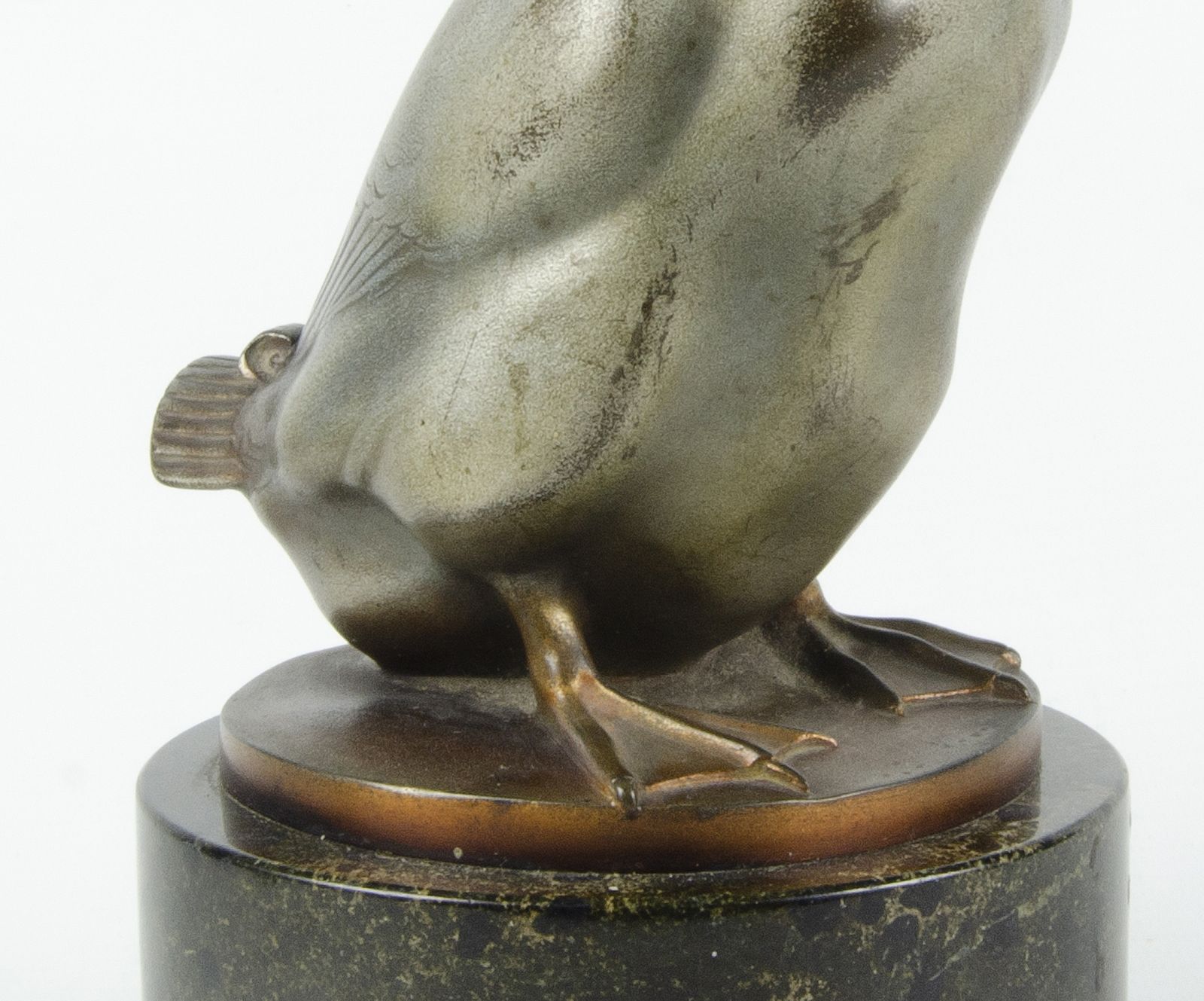 Early 20th Century Art Déco Patinated Bronze Sculpture Of Duck With Marble Base By Gerhard Schliepstein, Germany photo 1700.0