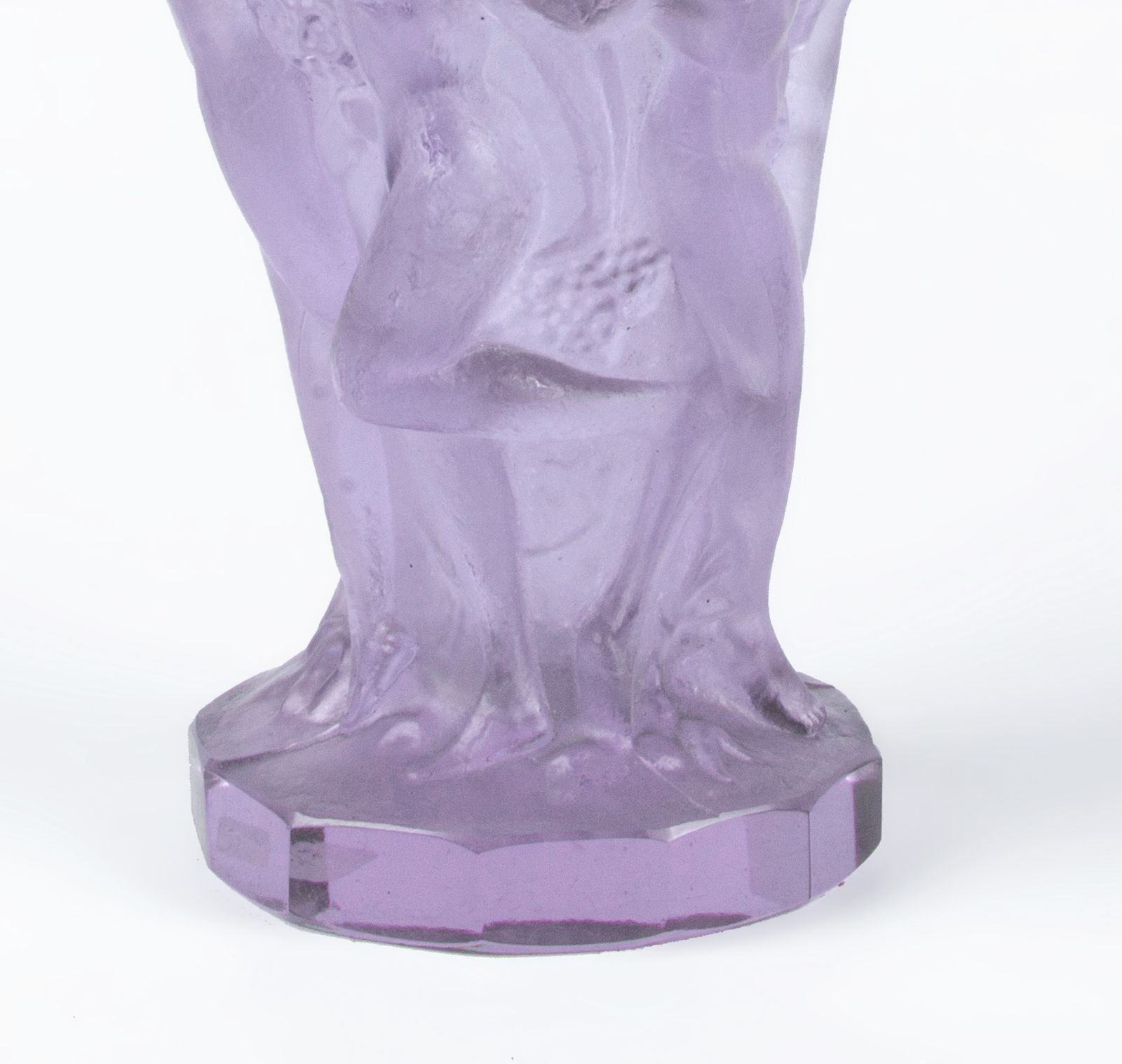 Art Déco Czech Translucent Pinkish Art Glass Small Vase Decorated With Nude Figures From The 'Ingrid' Collection By Curt Schlevogt photo 925.0