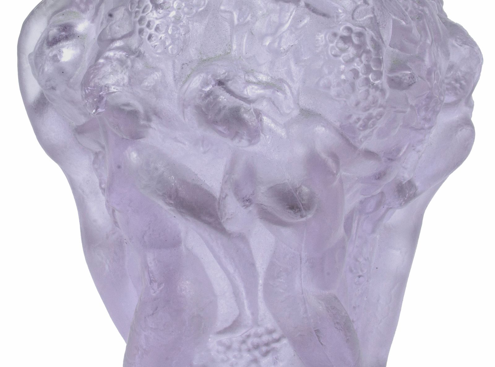 Art Déco Czech Translucent Pinkish Art Glass Small Vase Decorated With Nude Figures From The 'Ingrid' Collection By Curt Schlevogt photo buy