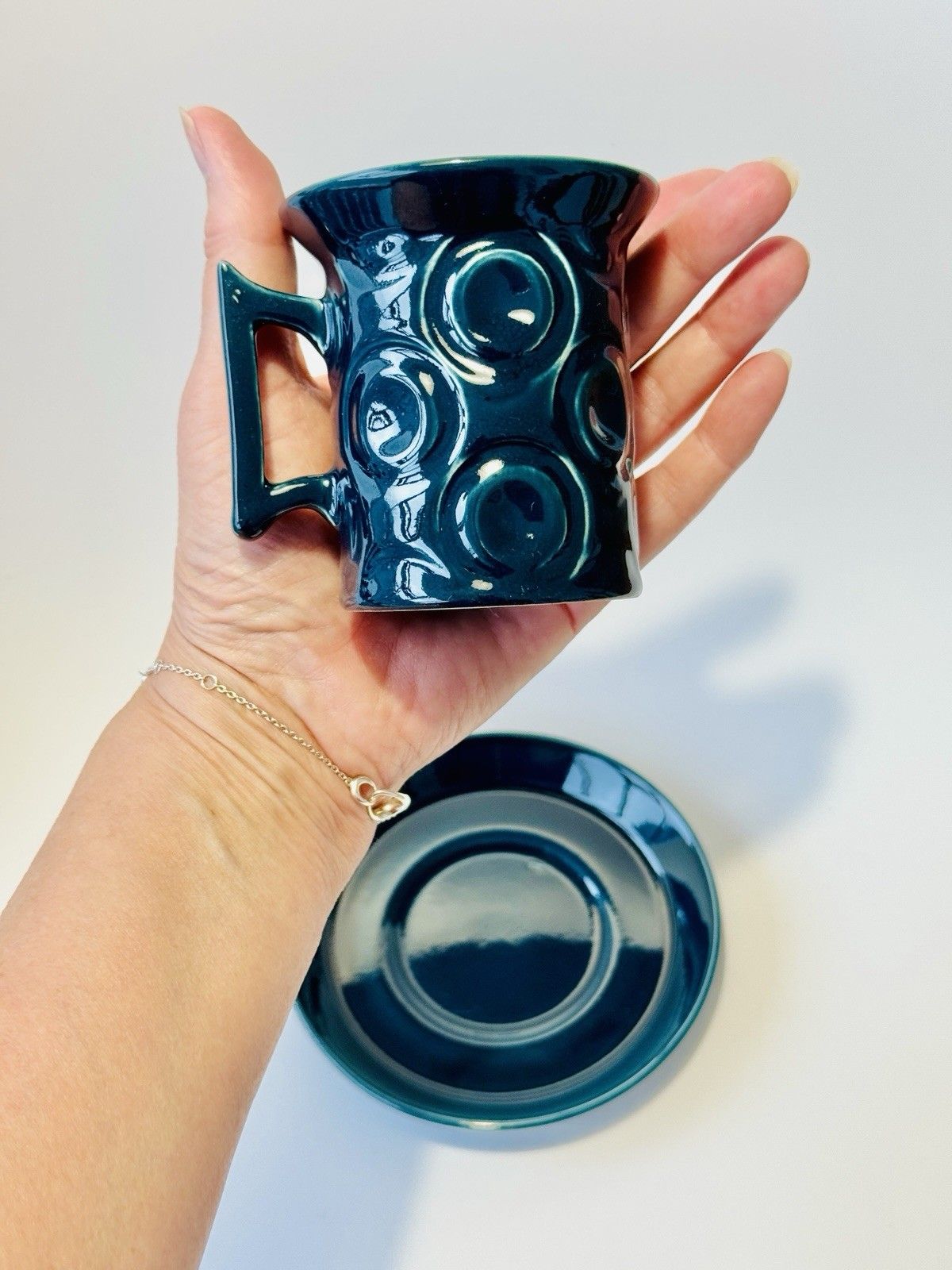 Home Decor 6 1960s Portmeirion Blue Jupiter Coffee Cups & Saucers By Susan Williams Ellis photo