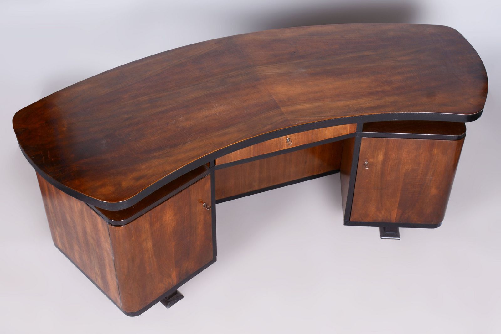 photo furniture Restored Art Deco Writing Desk, By J. Divíšek, Repolished, Walnut, Czech, 1930s