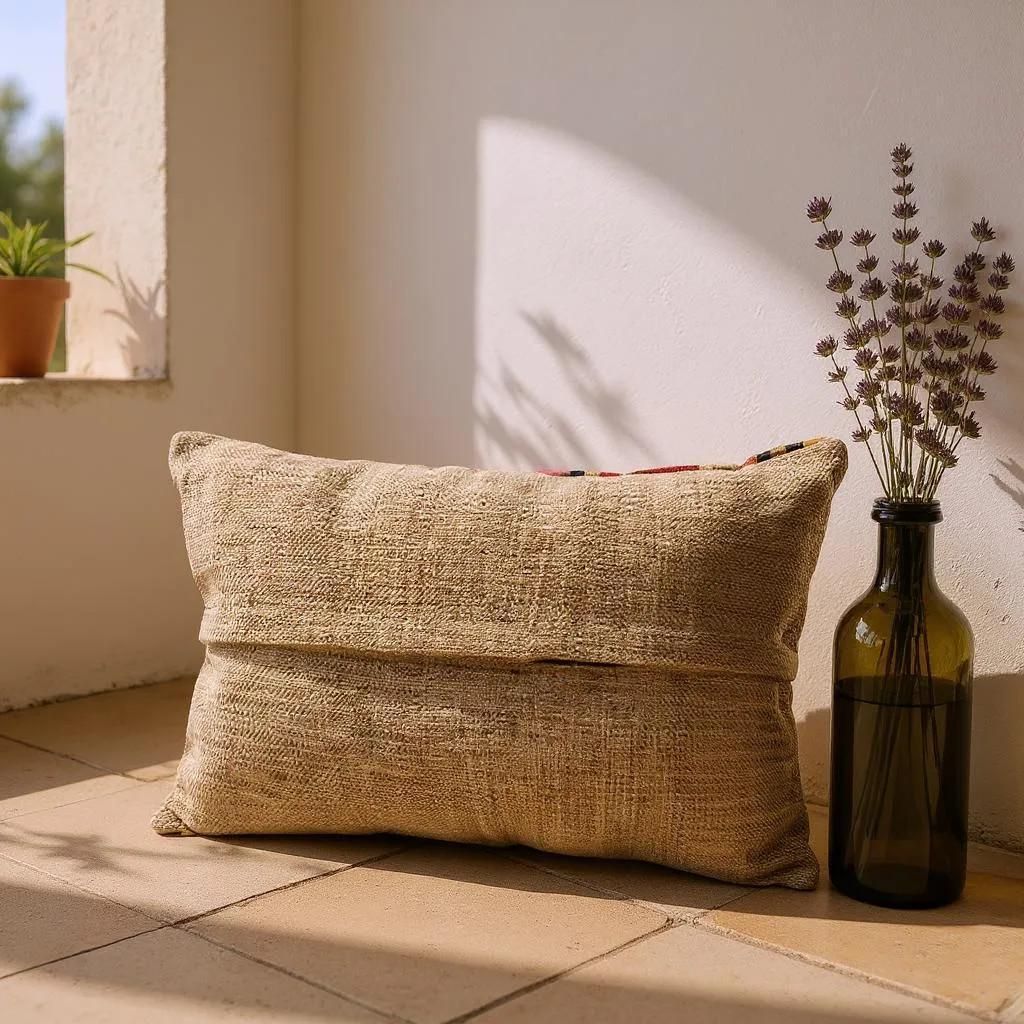Hand Made Kilim Faced Cushion 12 X 20 Inches, Anatolian Kilim Pillow, Handmade Cushion Cover, Turkish Decor, Home Decor Accent photo for sale