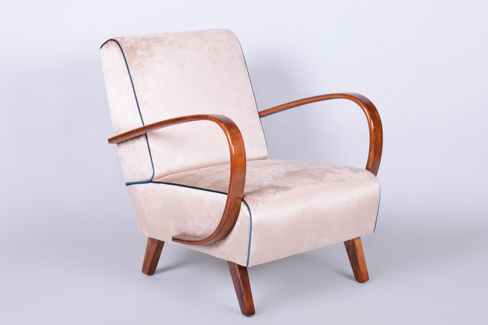 Restored Art Deco Armchair, By J. Halabala, Up Závody, Model C, Czech, 1940s photo for sale
