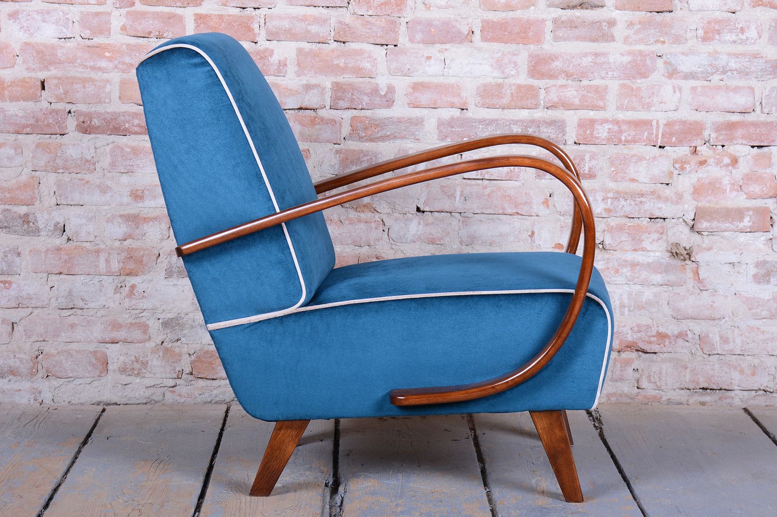Pair Of Restored Art Deco Armchairs, By J. Halabala, Up Závody, Czech, 1940s photo furniture