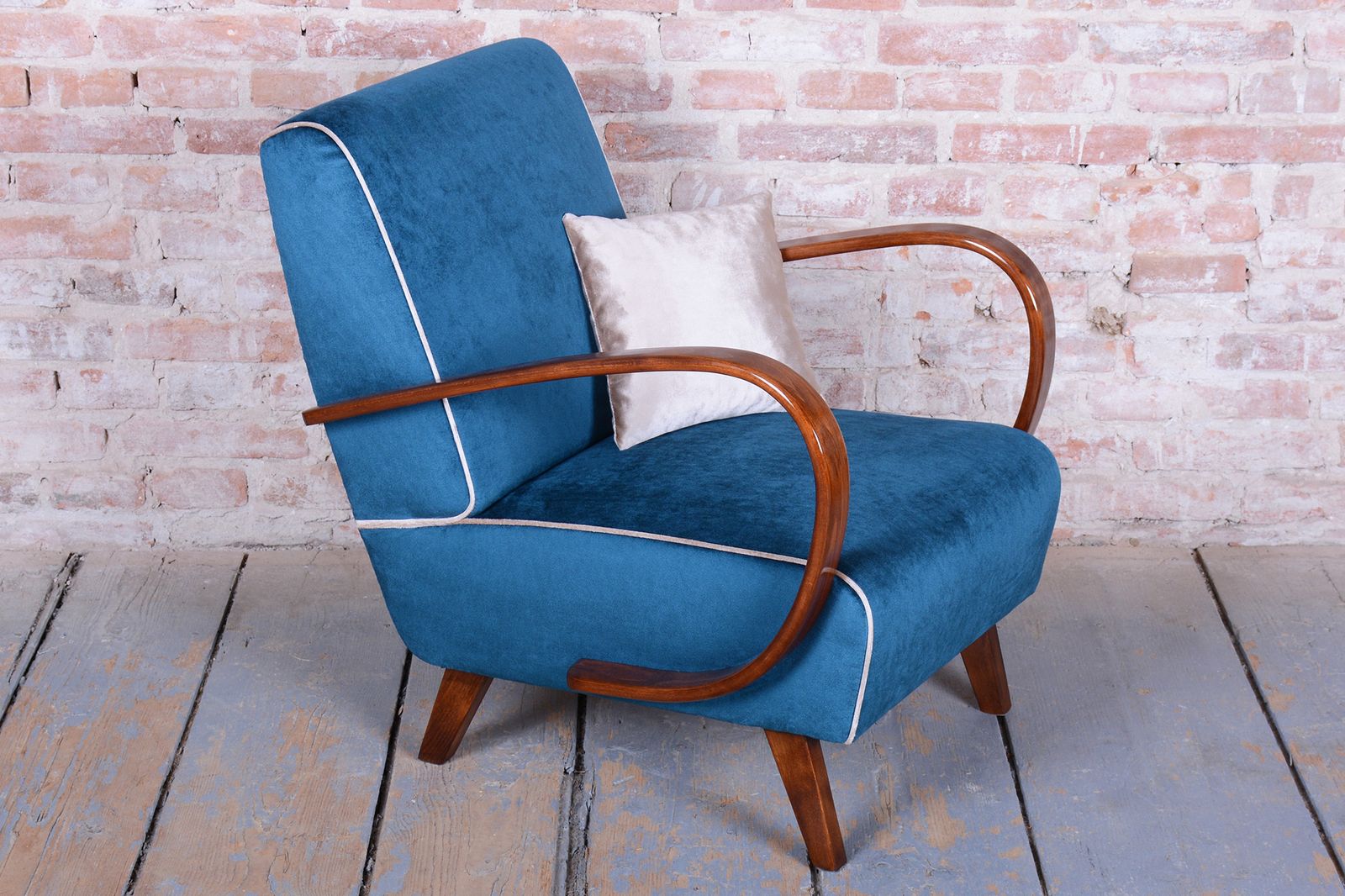 Pair Of Restored Art Deco Armchairs, By J. Halabala, Up Závody, Czech, 1940s photo Furniture