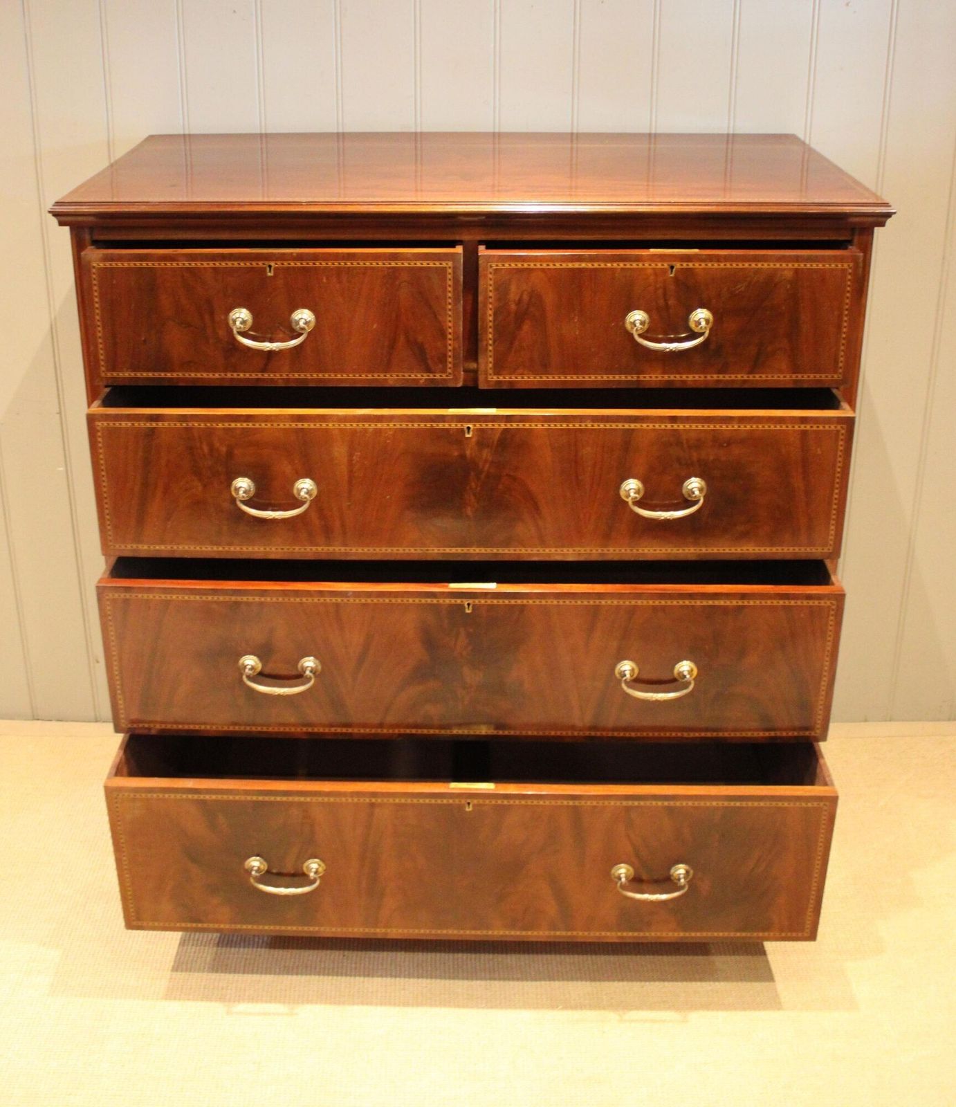 Substantial Edwardian Mahogany Chest Of Drawers photo Furniture