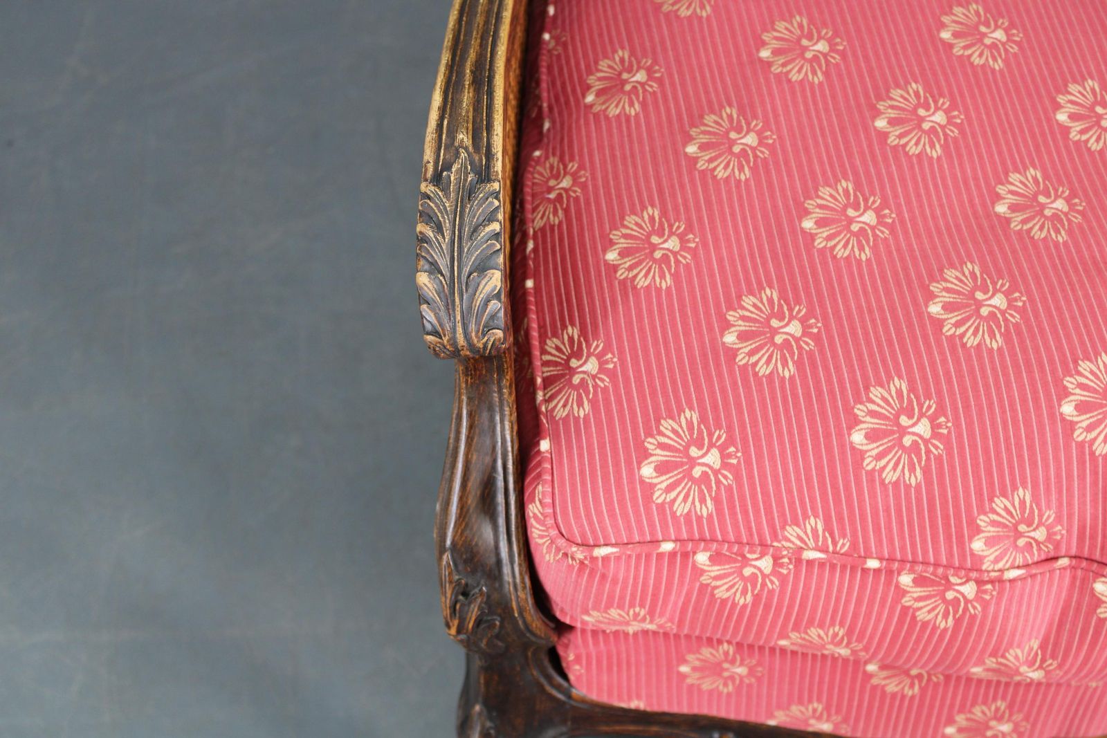 photo for sale Antique Carved Wing Chair With Cane Sides , Czechoslovakia