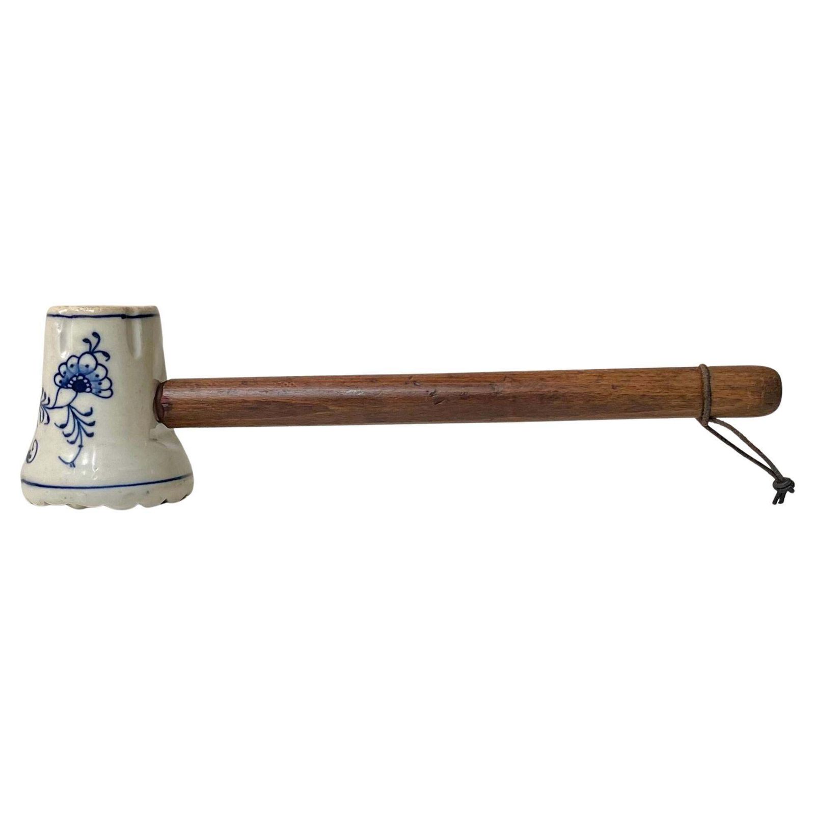 Antique German Porcelain Meat Hammer In Meissen Blue Onion