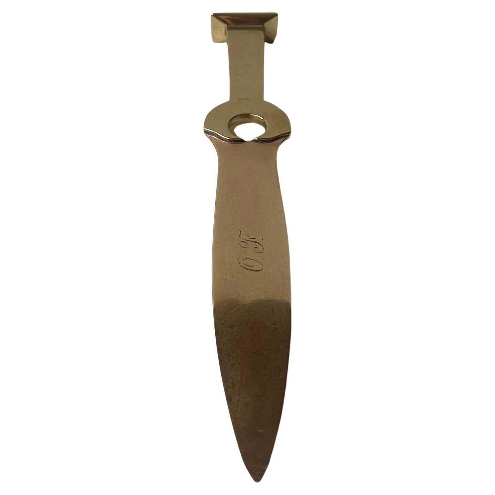 Scandinavian Art Deco Letter Opener In Brass, 1930s