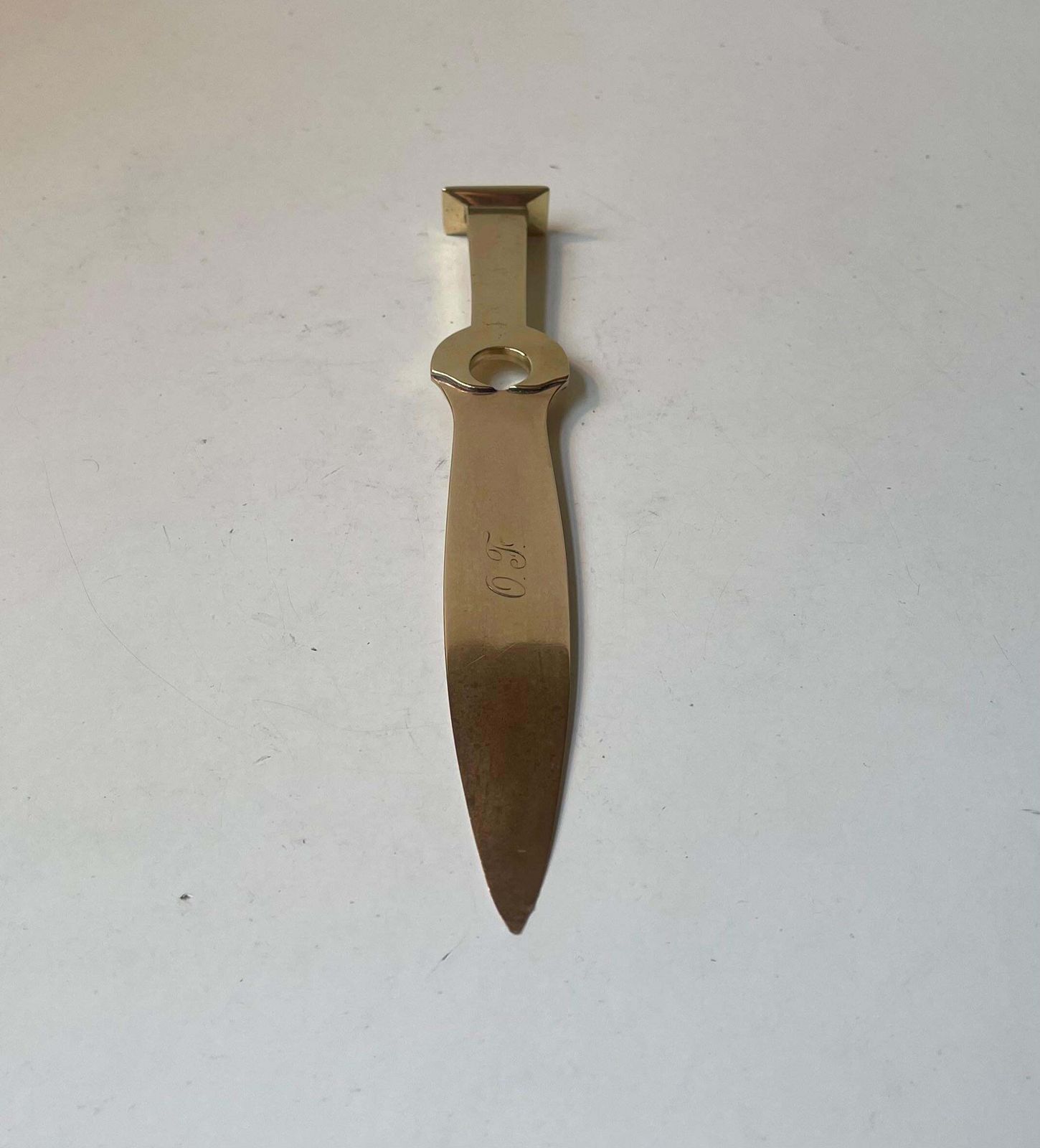 Scandinavian Art Deco Letter Opener In Brass, 1930s photo vinterior
