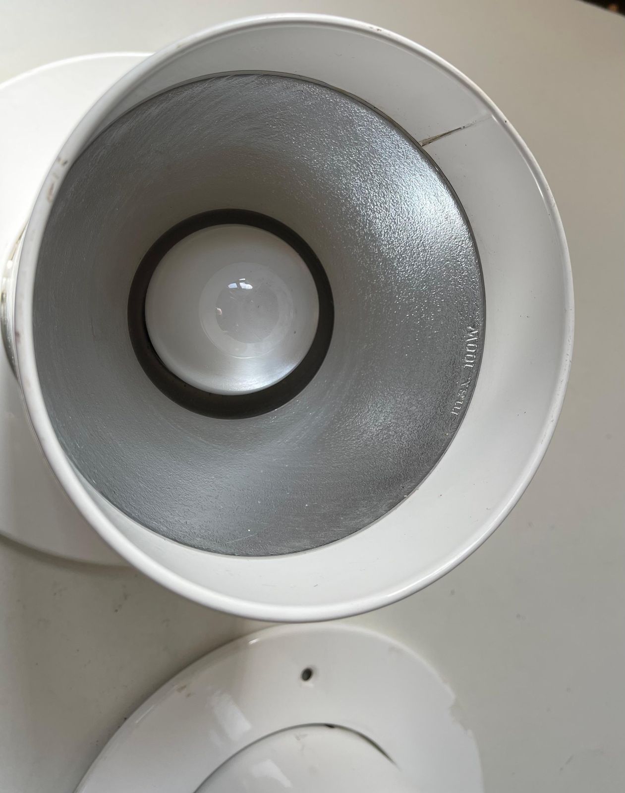 White Danish Minimalist Pipe Flush Mounts By Friis & Moltke For Lampas, 1970s photo Lighting