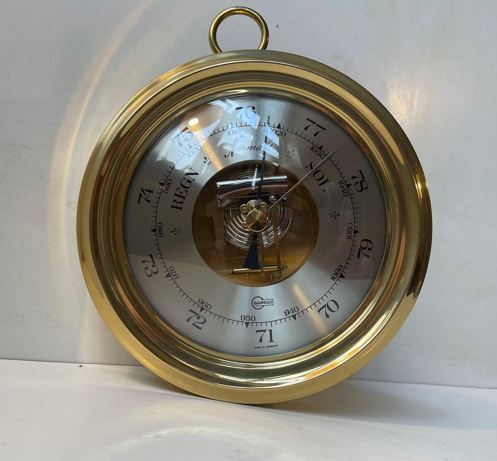 Vintage Brass Barometer By Barigo Germany, 1980s photo Home Decor